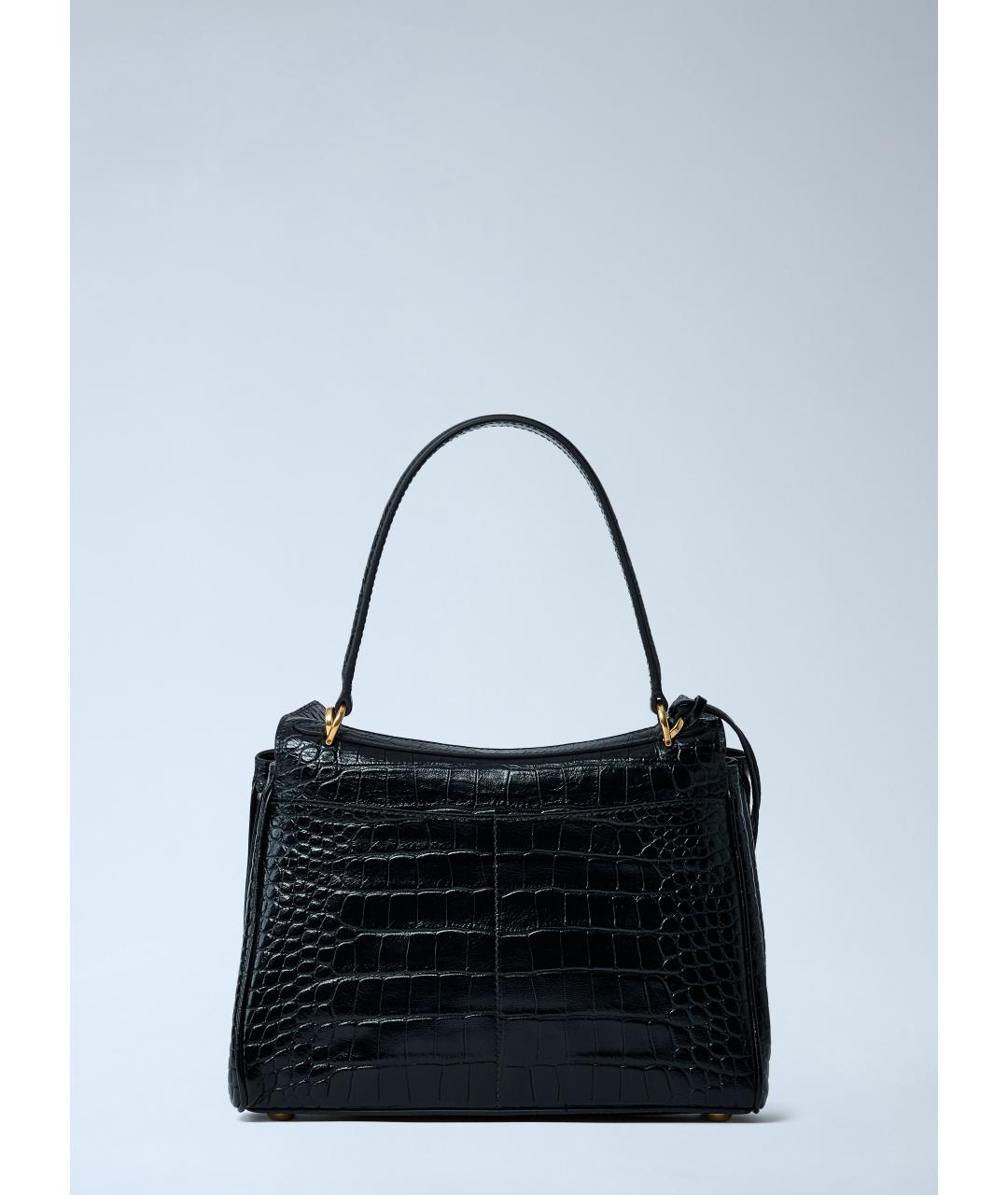 BALENCIAGA Черная кожаная сумка через плечо, фото 2
