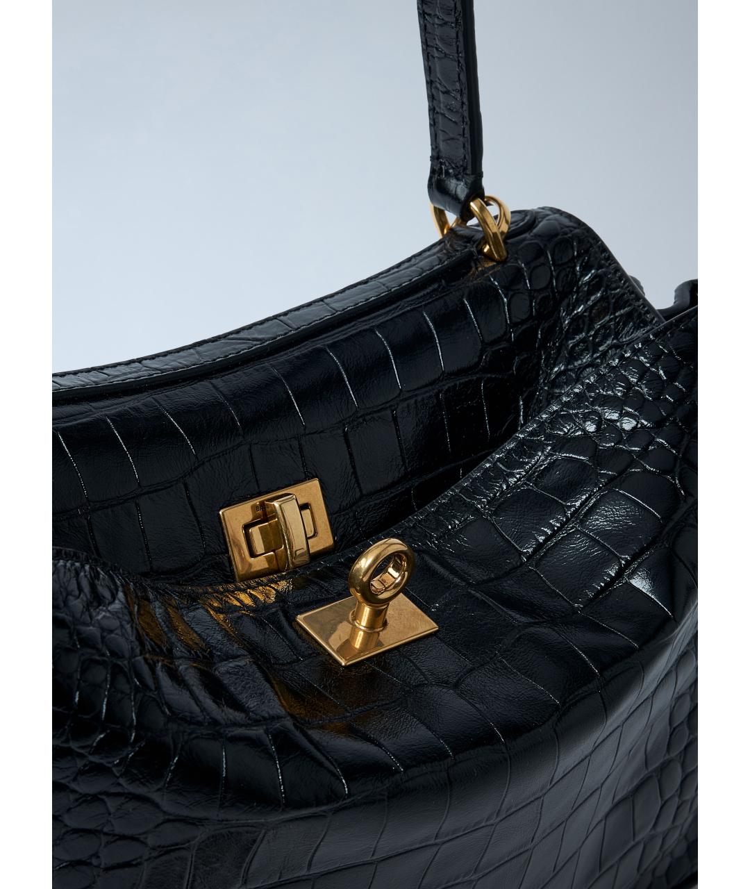 BALENCIAGA Черная кожаная сумка через плечо, фото 3