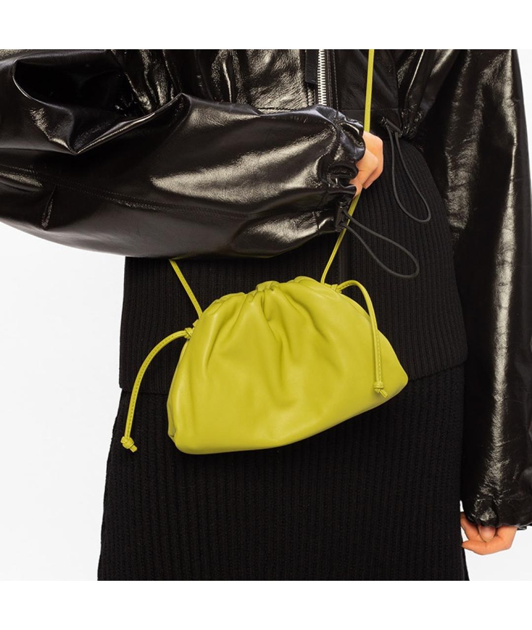 BOTTEGA VENETA Желтая кожаная сумка через плечо, фото 4