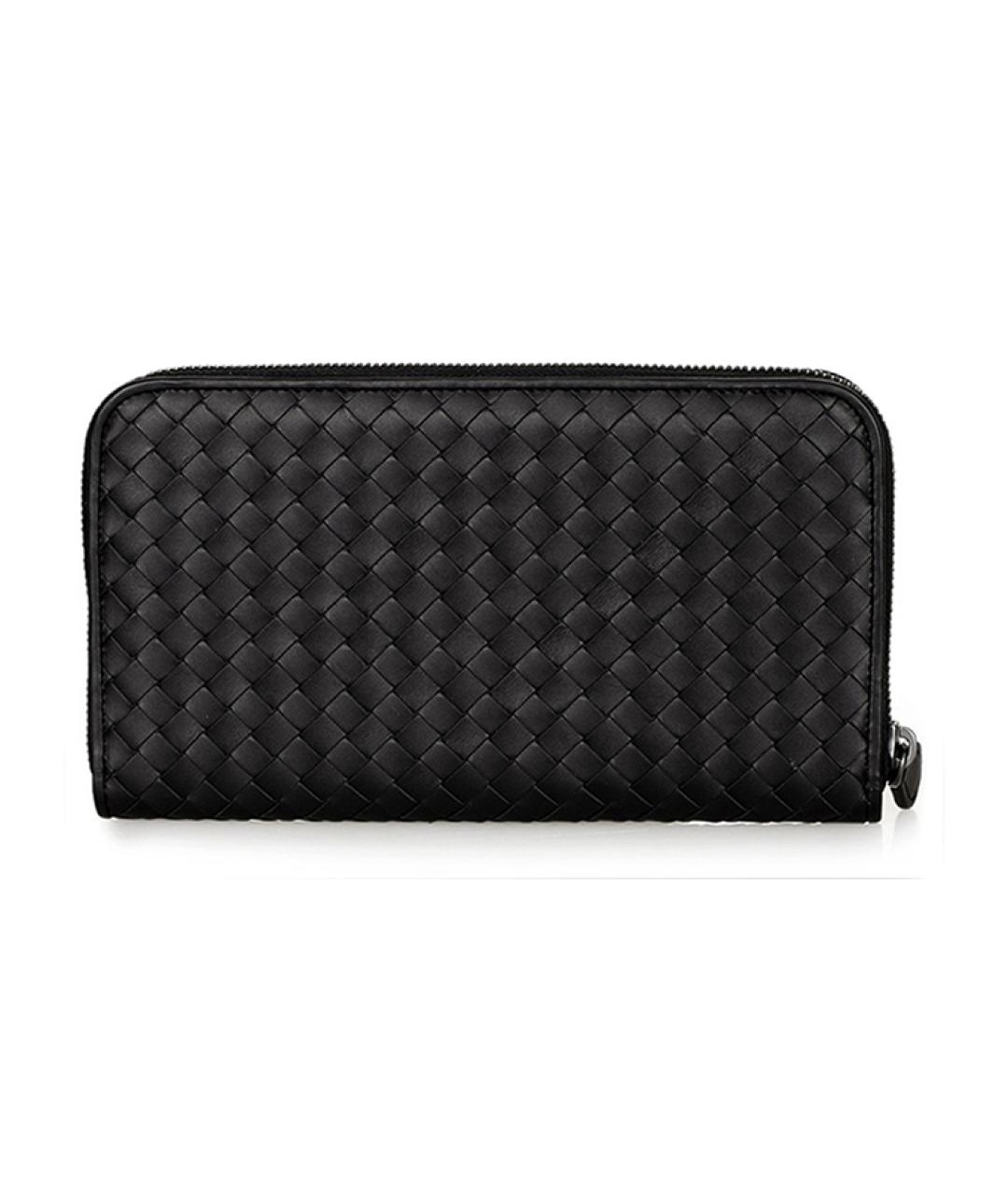 BOTTEGA VENETA Черный кожаный кошелек, фото 3