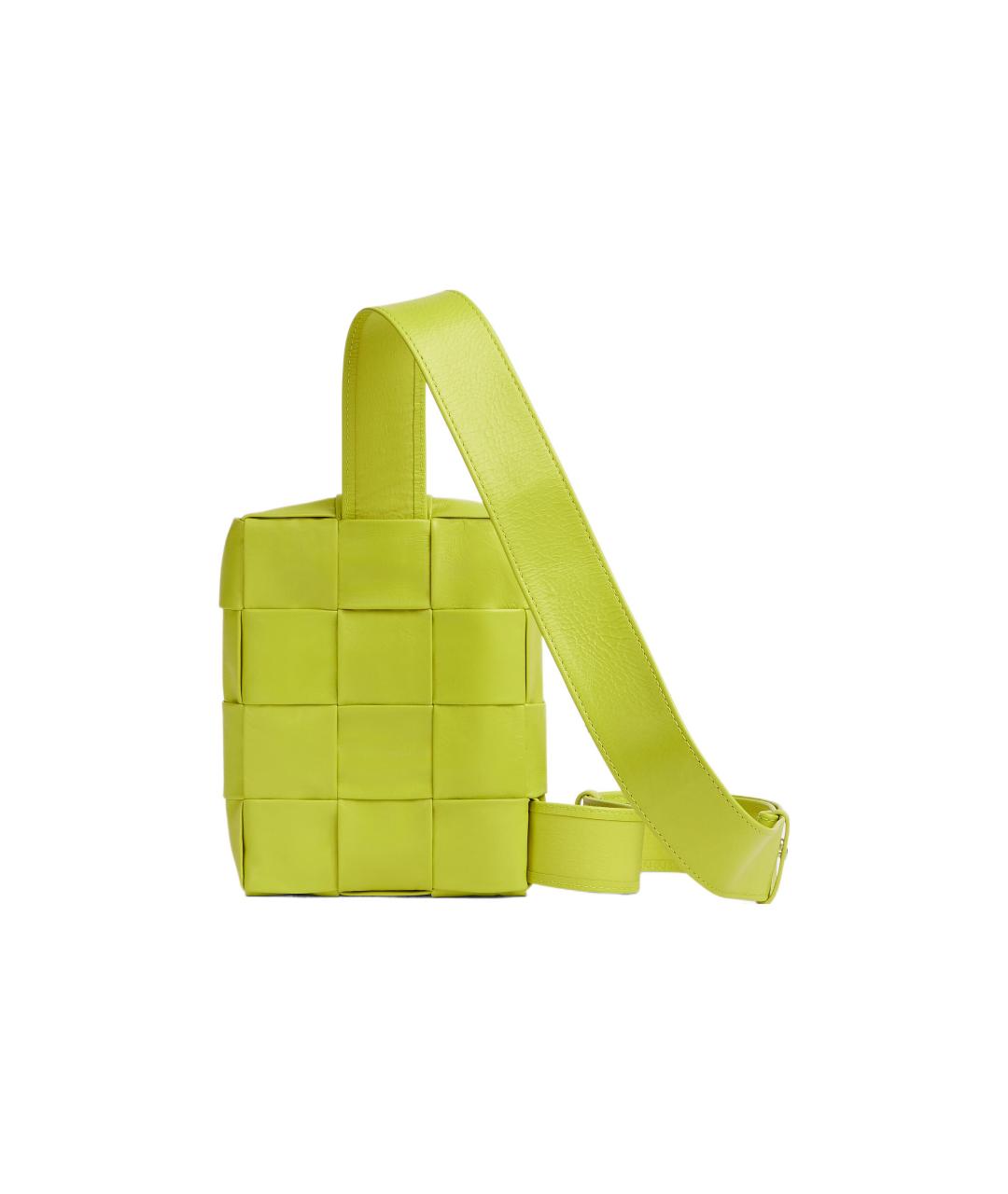 BOTTEGA VENETA Желтая кожаная сумка на плечо, фото 3