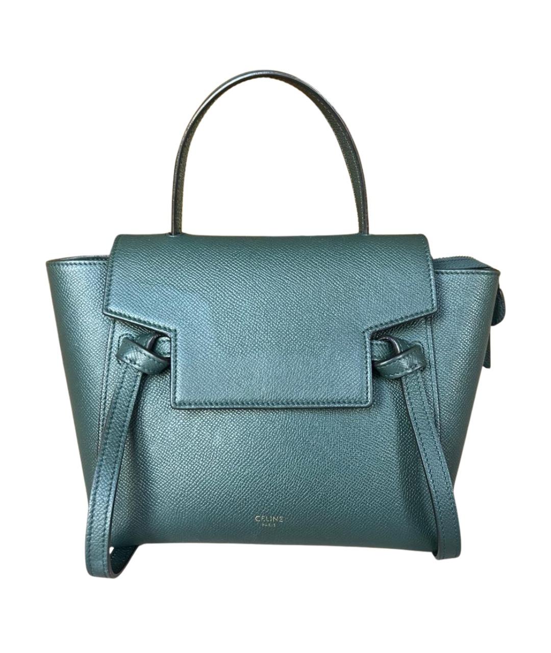 CELINE Бирюзовая кожаная сумка через плечо, фото 1