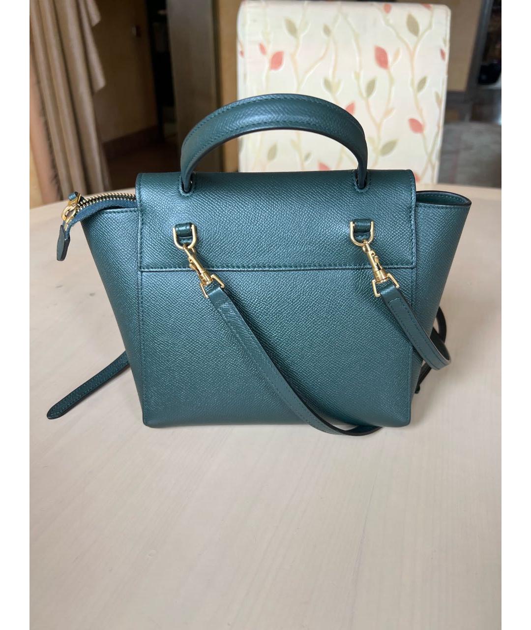 CELINE Бирюзовая кожаная сумка через плечо, фото 3