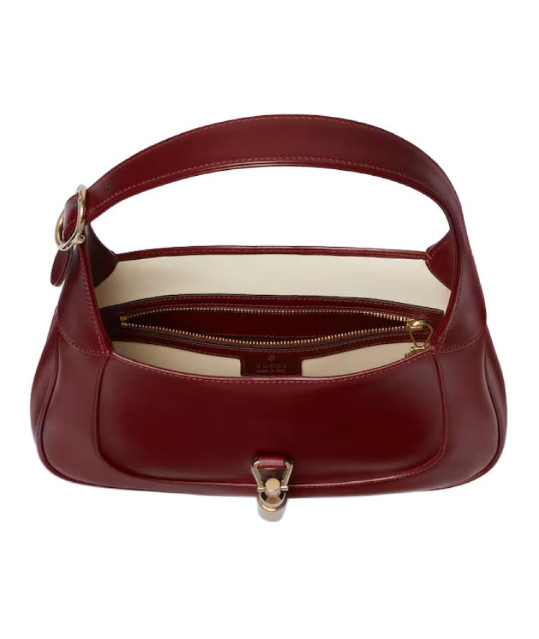 GUCCI Бордовая кожаная сумка с короткими ручками, фото 4