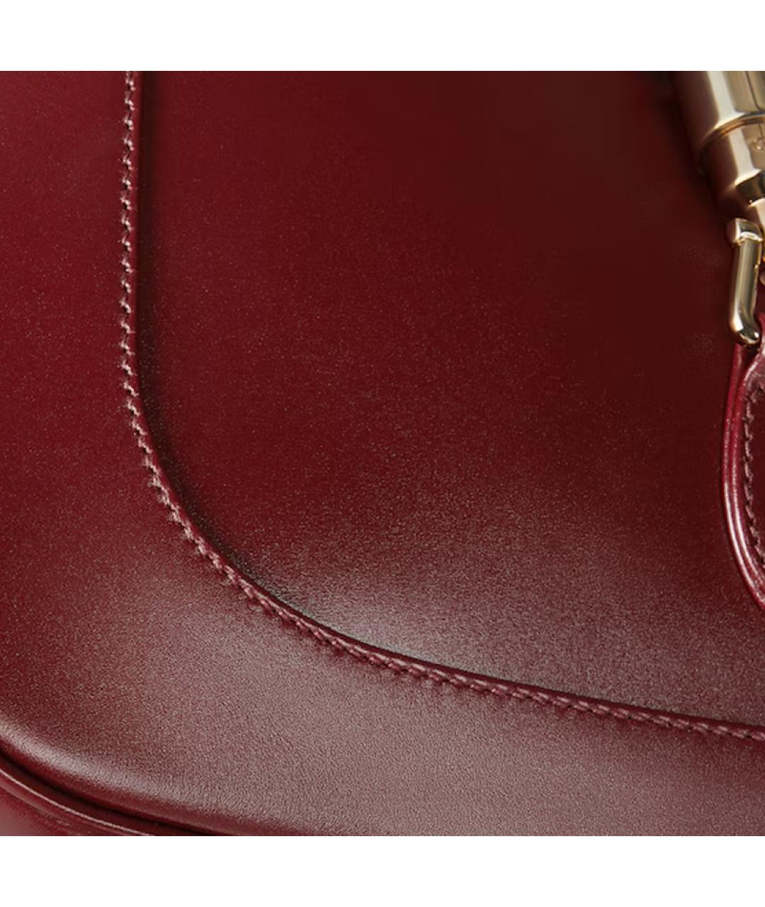 GUCCI Бордовая кожаная сумка с короткими ручками, фото 7