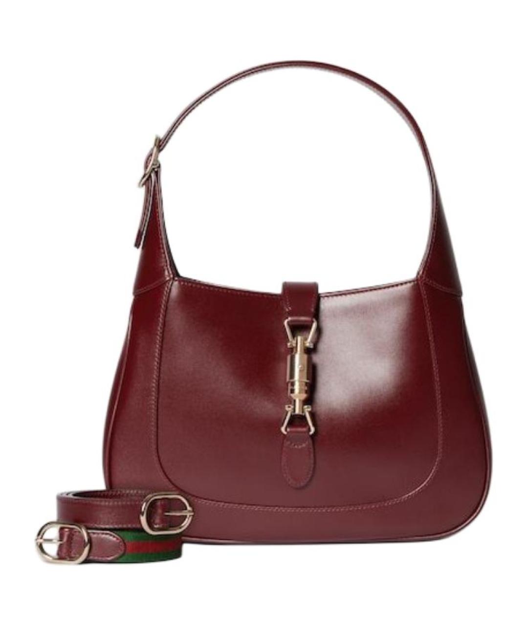 GUCCI Бордовая кожаная сумка с короткими ручками, фото 2