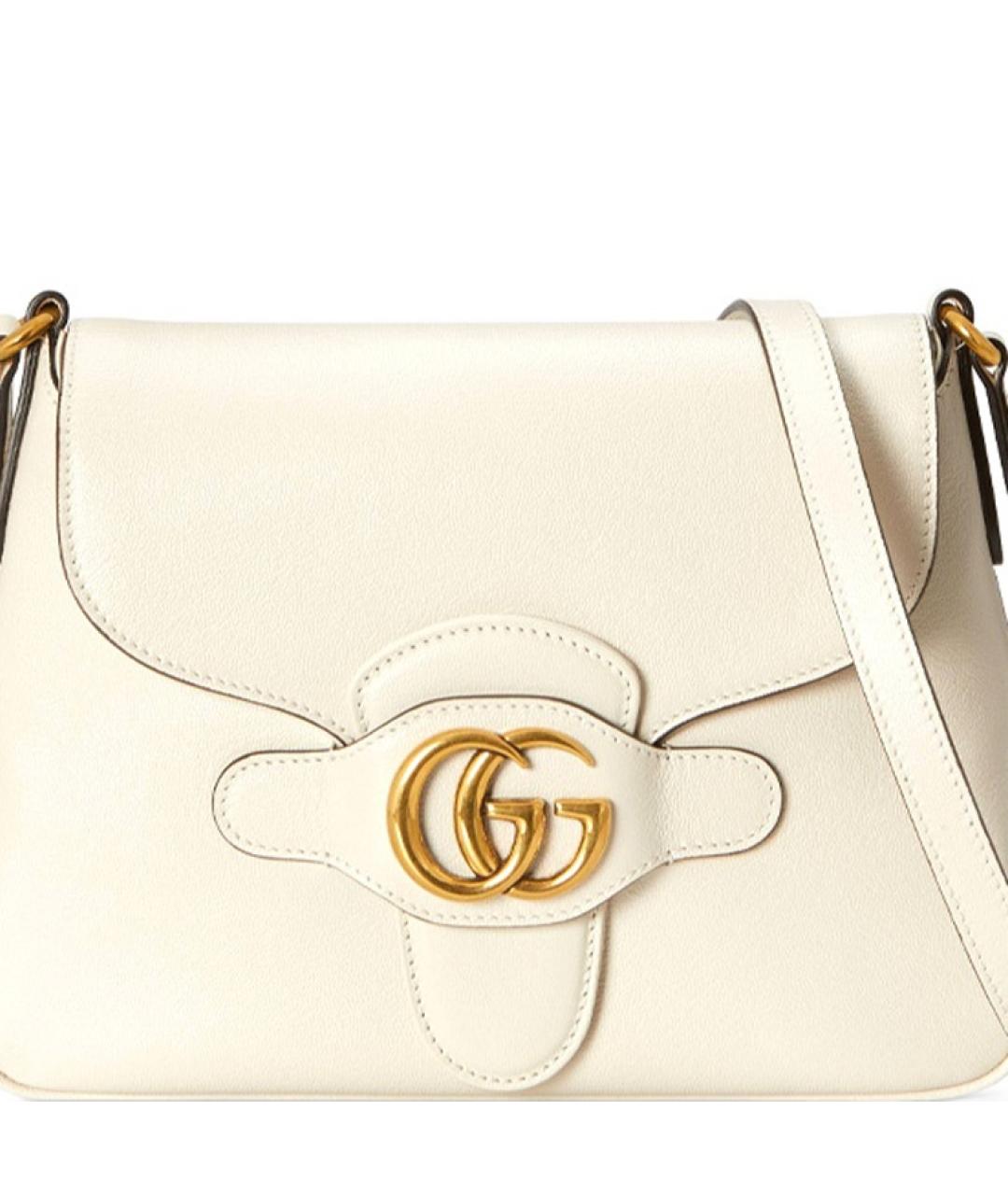 GUCCI Белая кожаная сумка через плечо, фото 8