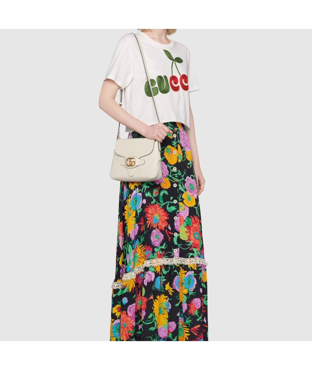 GUCCI Белая кожаная сумка через плечо, фото 9