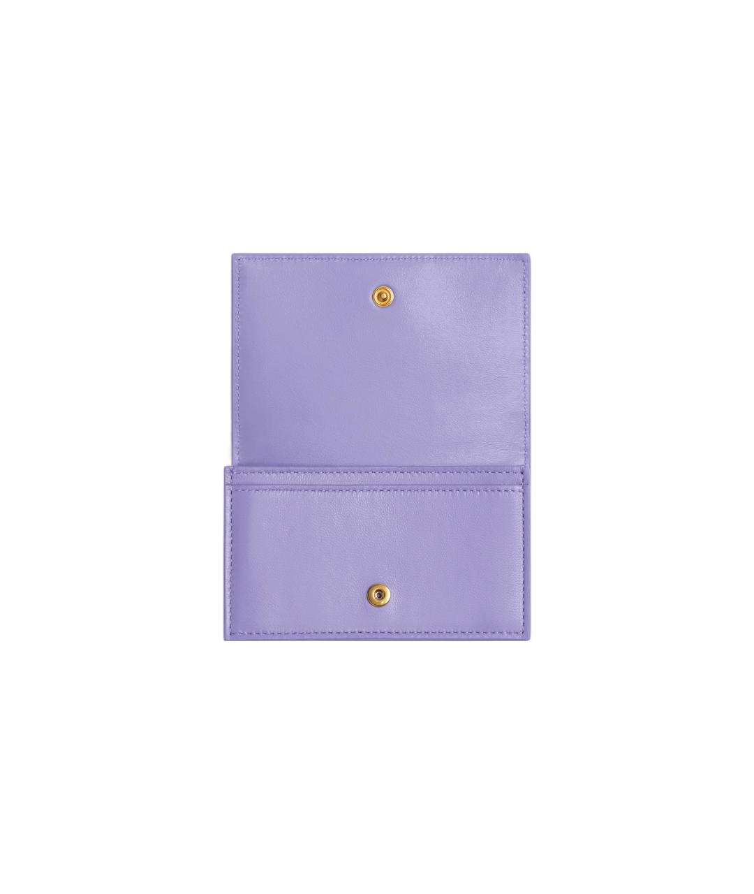 BOTTEGA VENETA Фиолетовый кожаный кардхолдер, фото 3