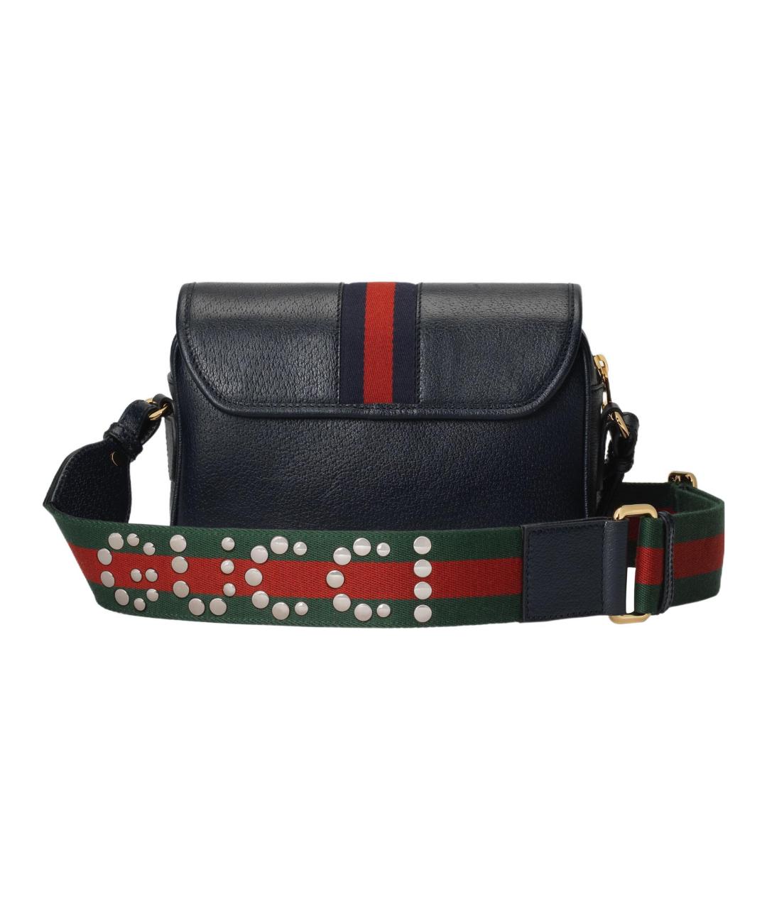 GUCCI Темно-синяя кожаная сумка через плечо, фото 4