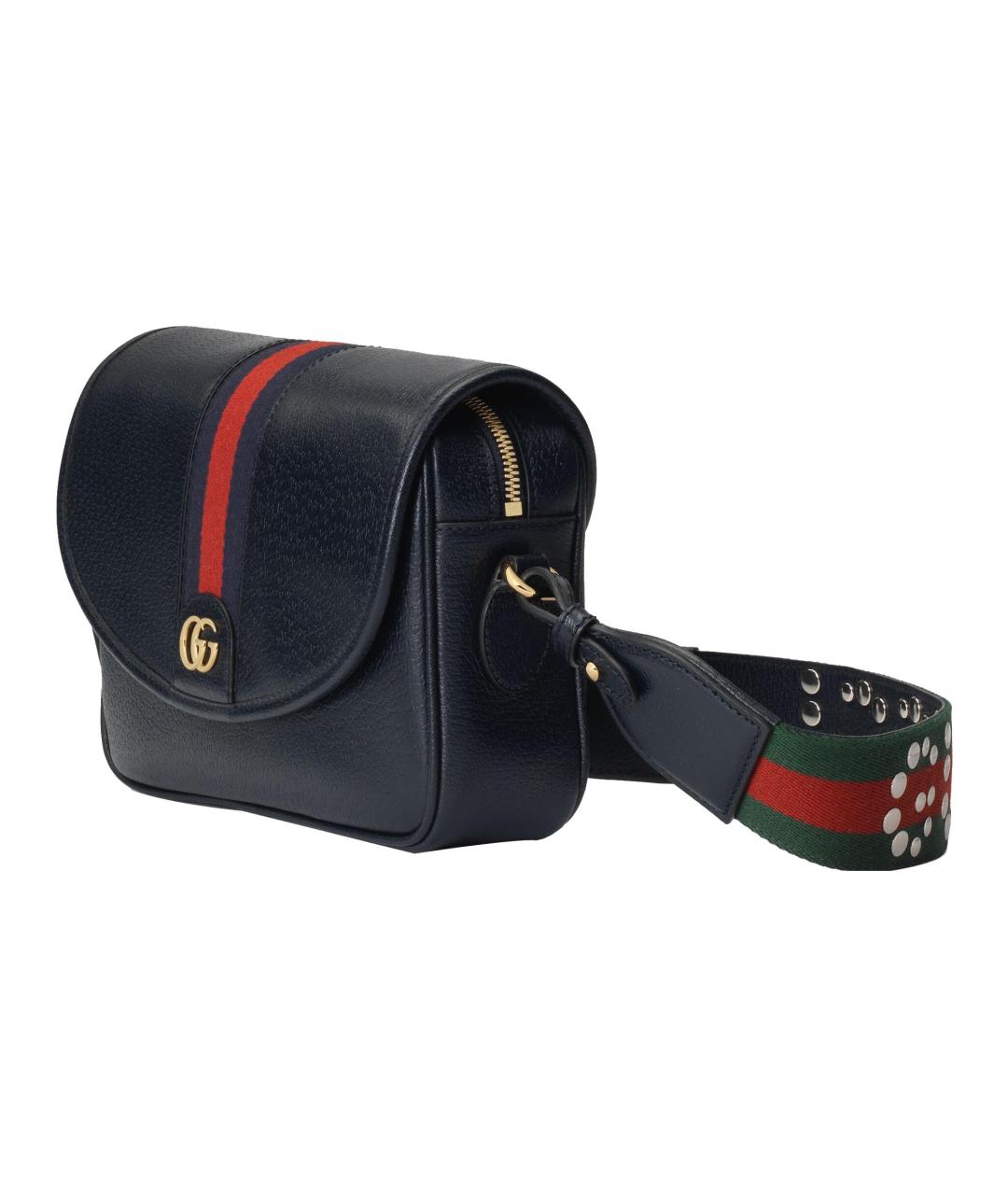 GUCCI Темно-синяя кожаная сумка через плечо, фото 3