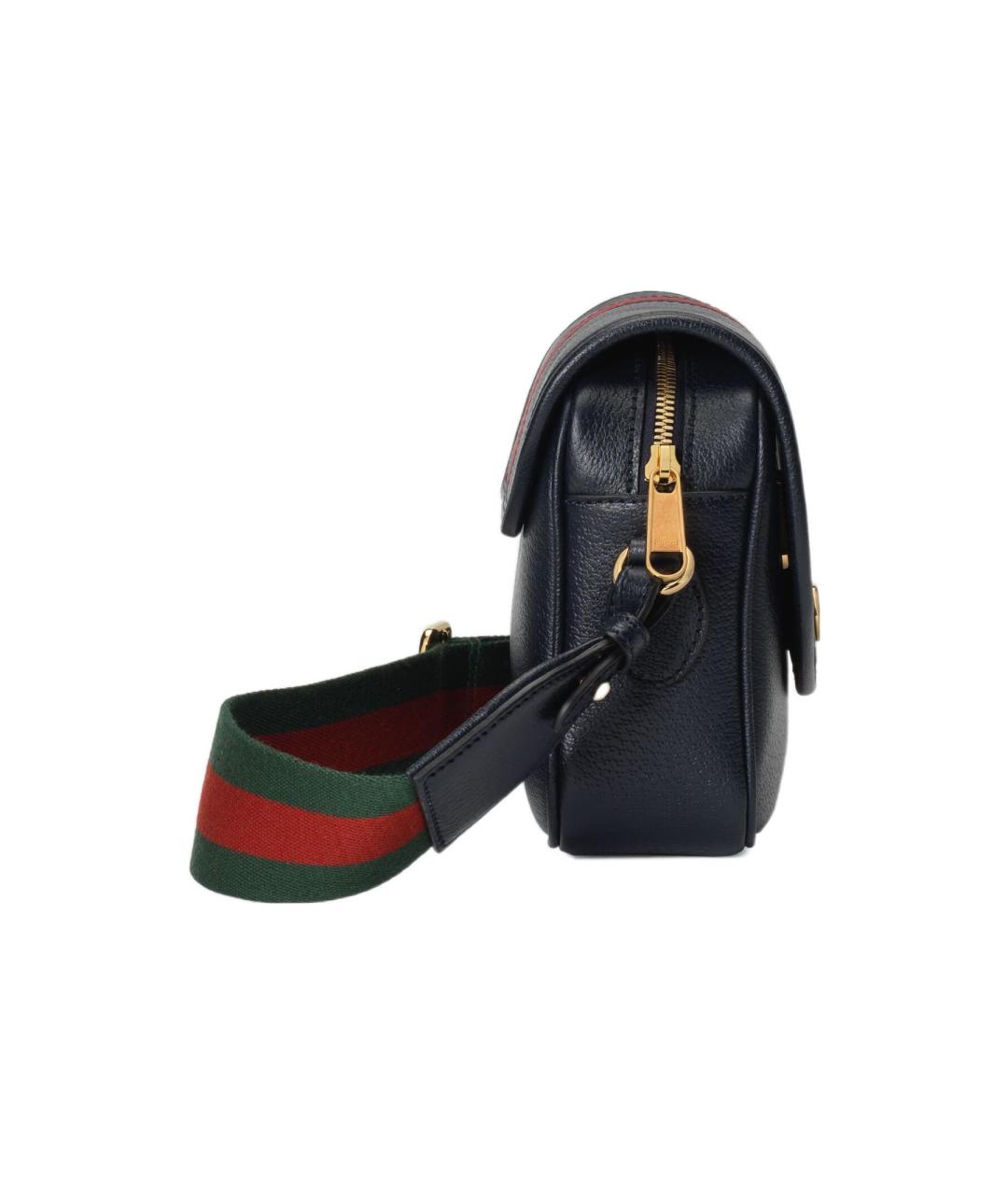 GUCCI Темно-синяя кожаная сумка через плечо, фото 6