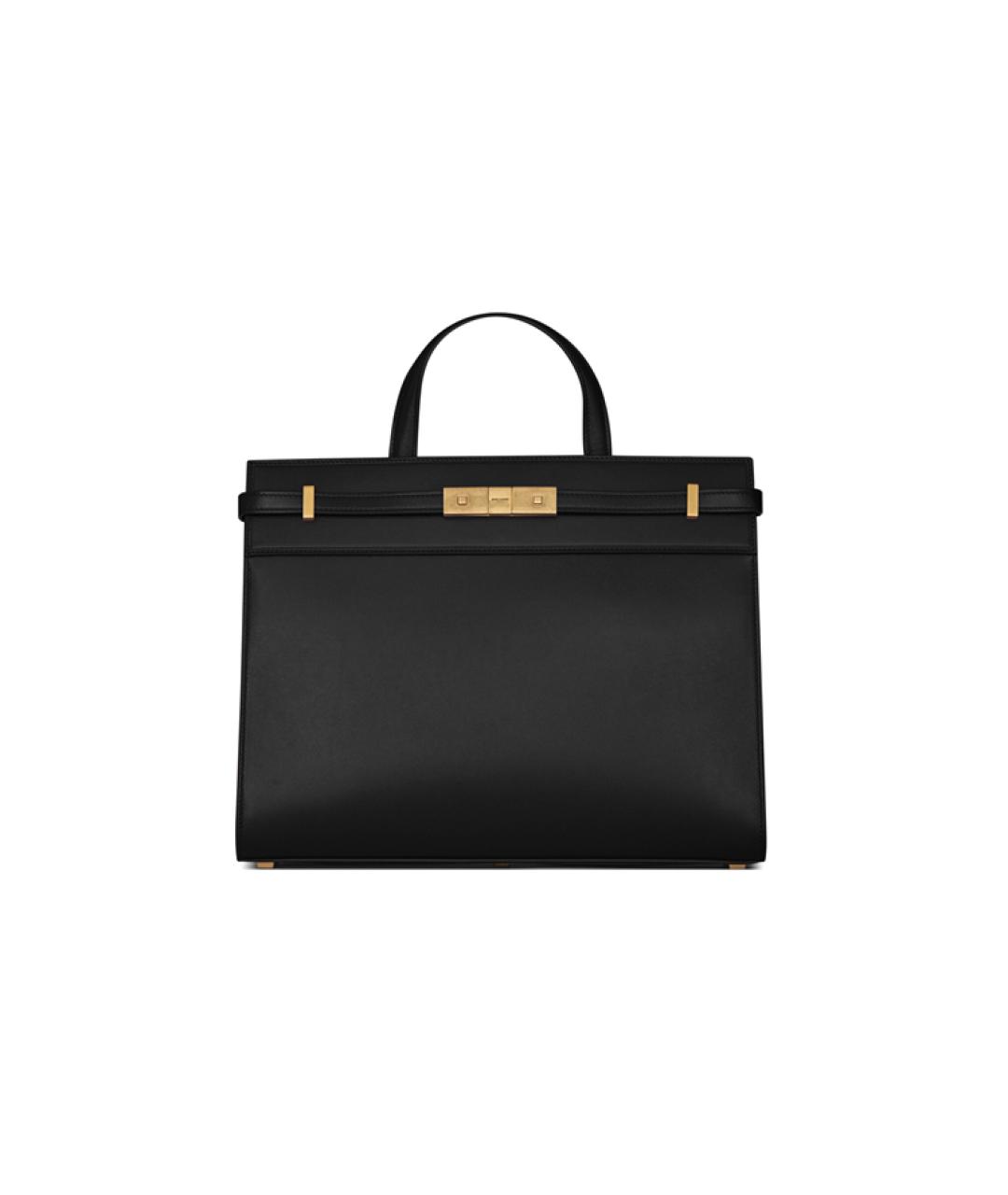 SAINT LAURENT Черная кожаная сумка с короткими ручками, фото 1