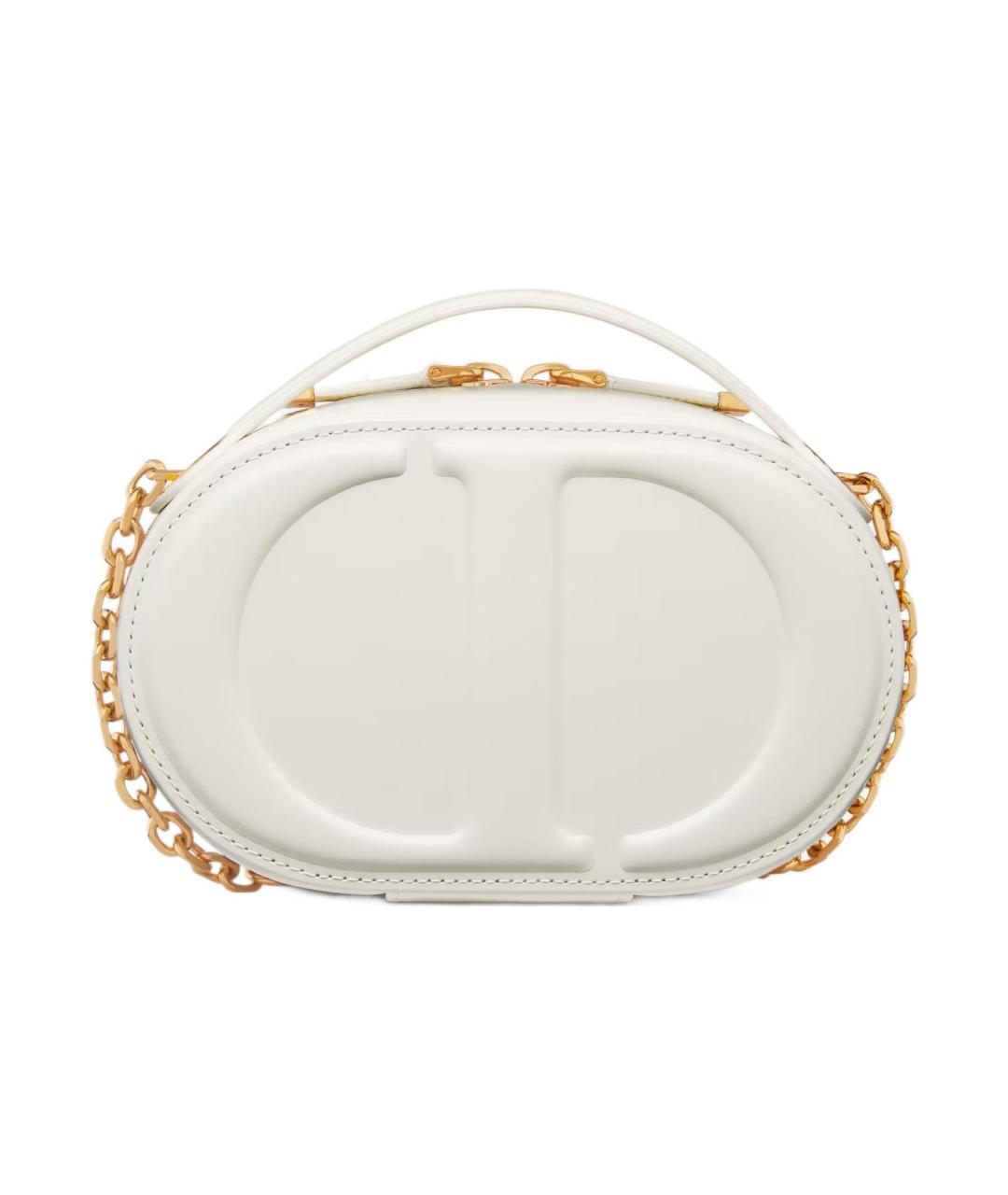 CHRISTIAN DIOR Белая кожаная сумка через плечо, фото 4