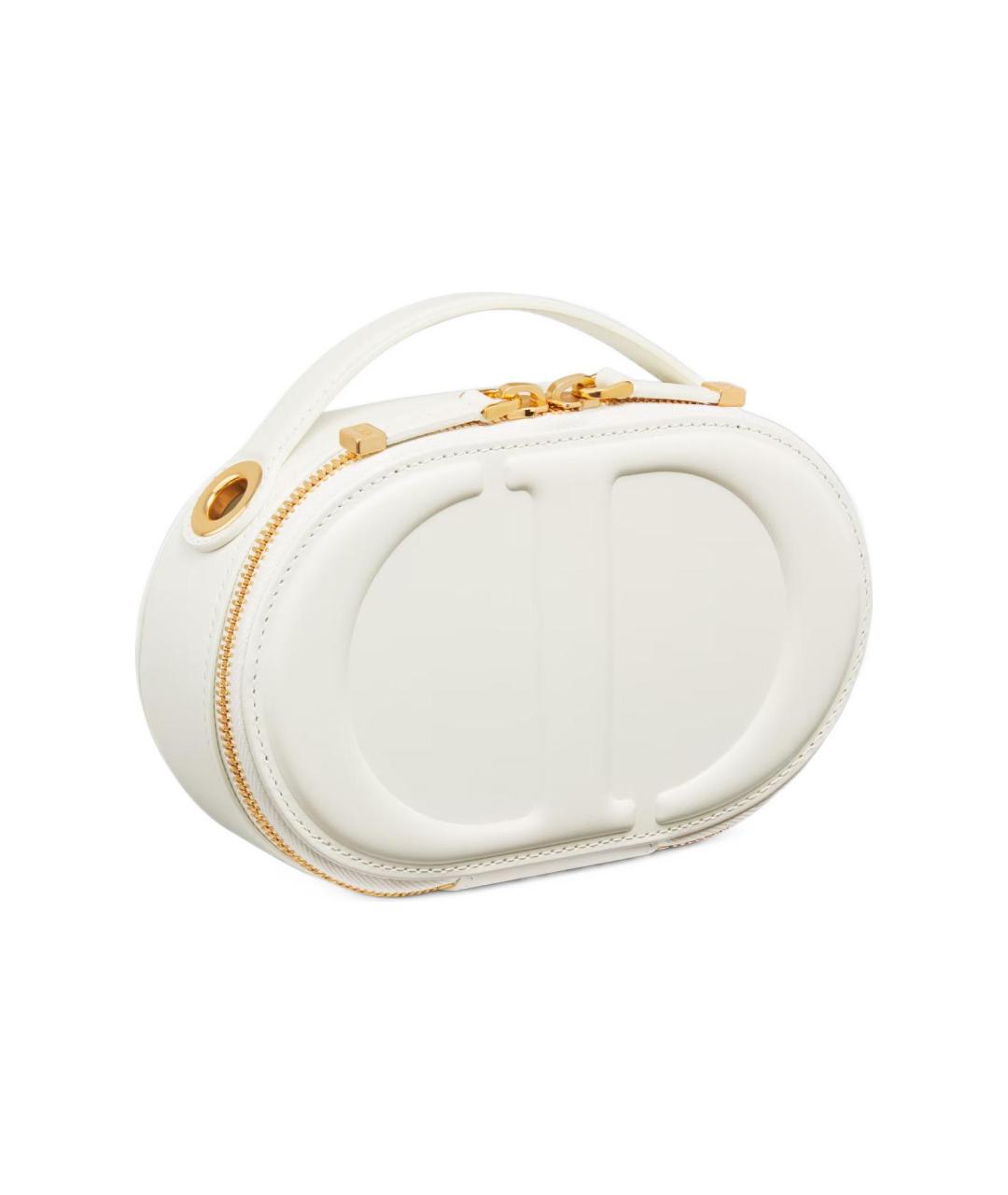 CHRISTIAN DIOR Белая кожаная сумка через плечо, фото 3