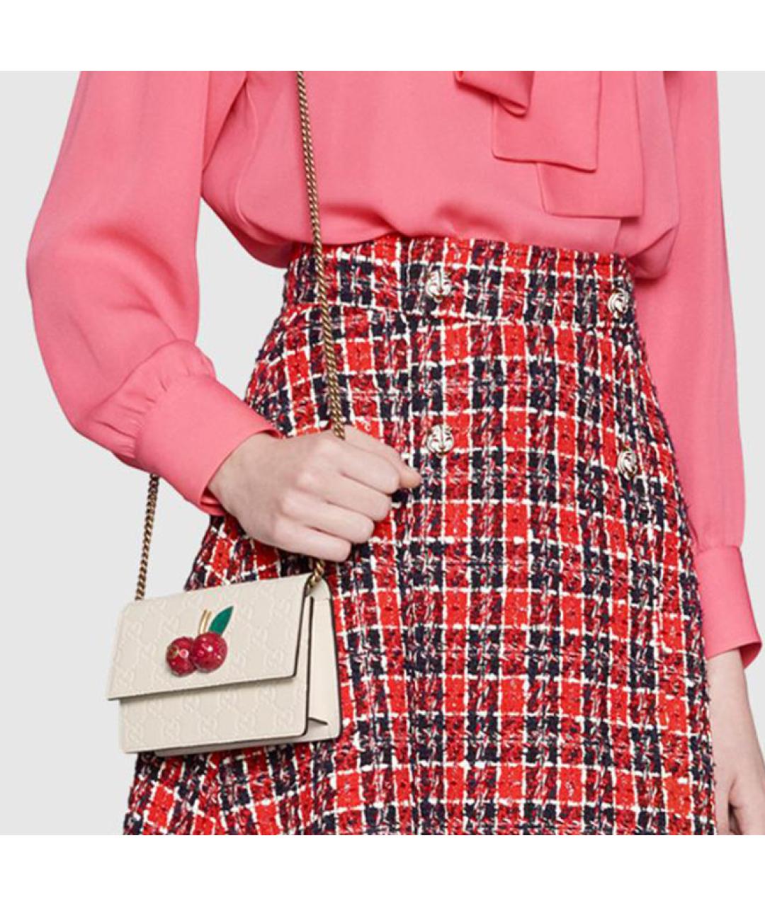 GUCCI Бежевая кожаная сумка через плечо, фото 6
