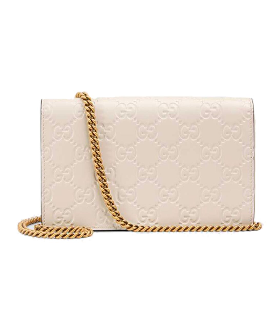 GUCCI Бежевая кожаная сумка через плечо, фото 2