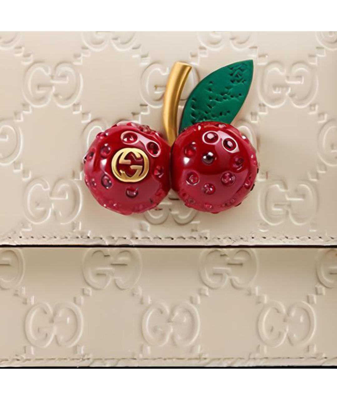 GUCCI Бежевая кожаная сумка через плечо, фото 5