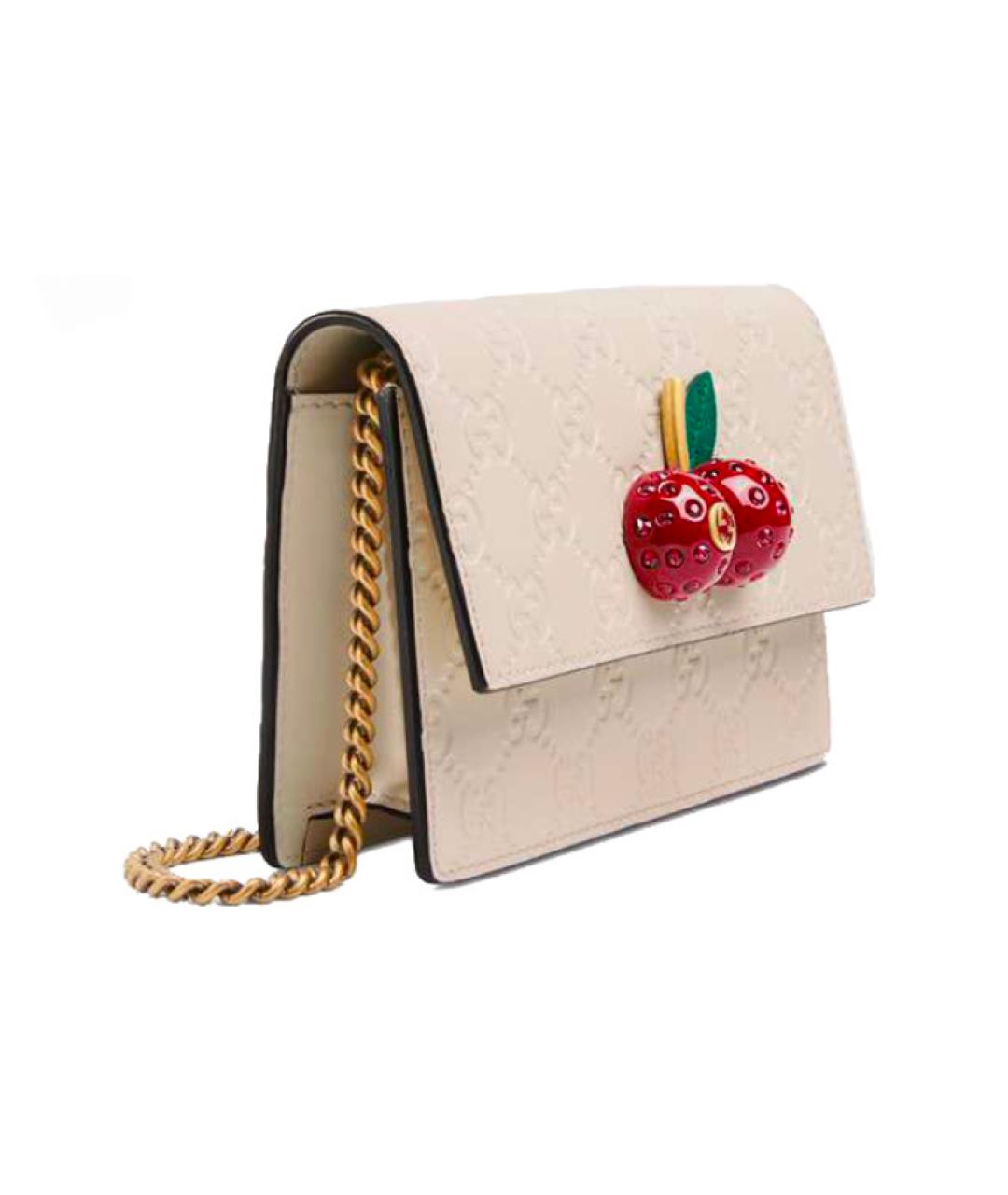 GUCCI Бежевая кожаная сумка через плечо, фото 4