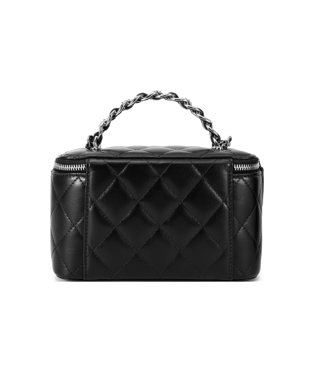 CHANEL Черная кожаная сумка с короткими ручками, фото 3