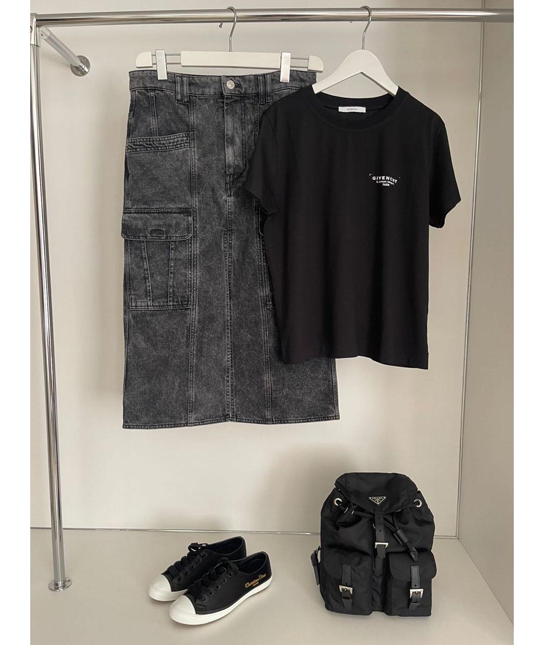 ISABEL MARANT Антрацитовая хлопковая юбка миди, фото 6