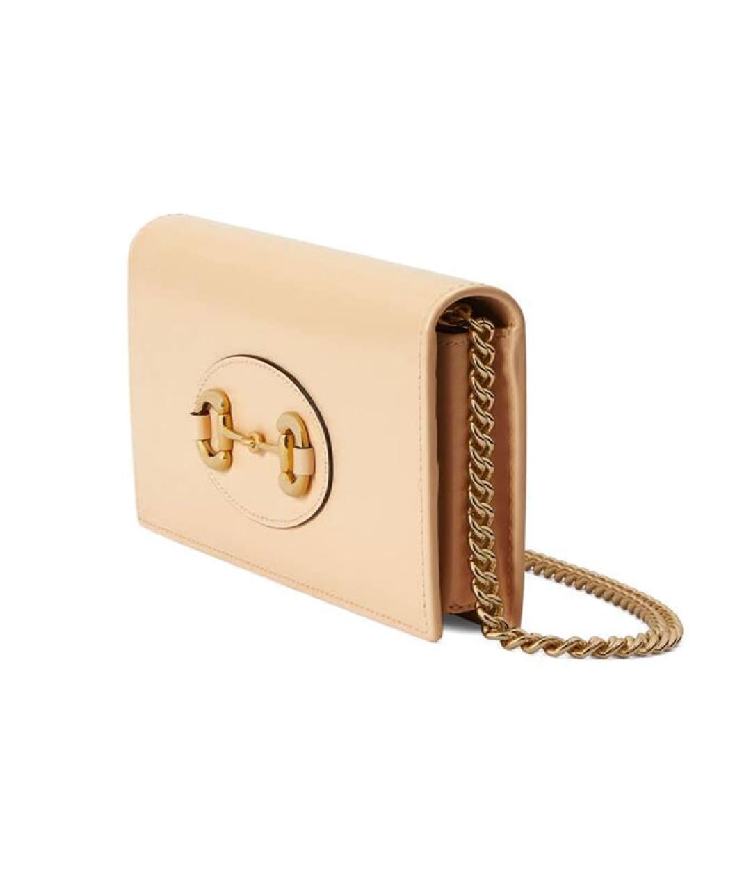 GUCCI Бежевая кожаная сумка через плечо, фото 3
