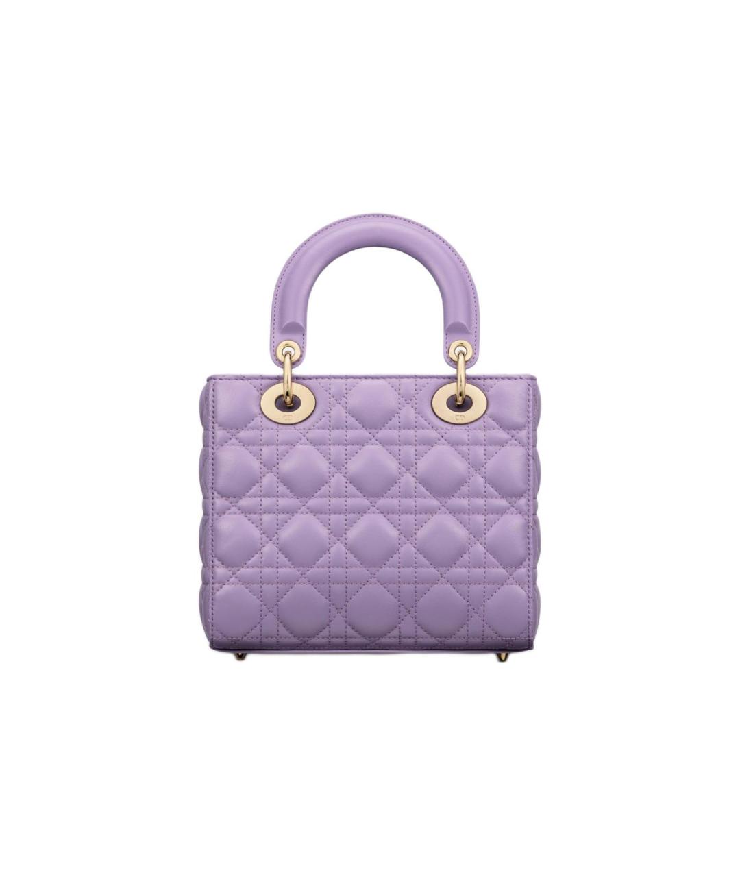 CHRISTIAN DIOR Фиолетовая кожаная сумка с короткими ручками, фото 4