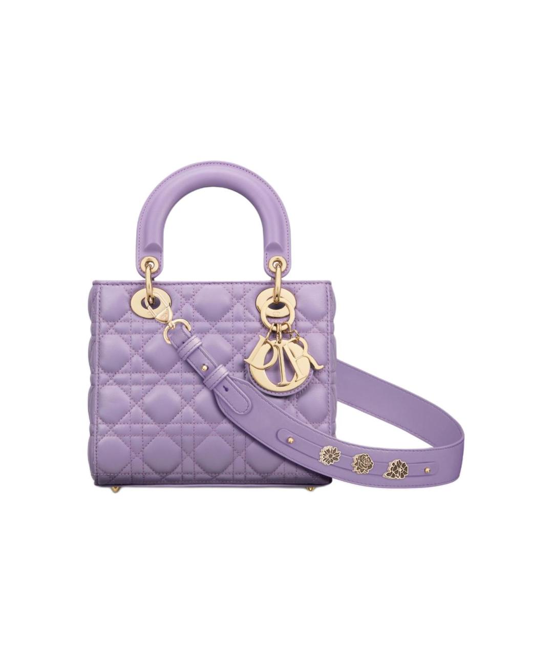 CHRISTIAN DIOR Фиолетовая кожаная сумка с короткими ручками, фото 1