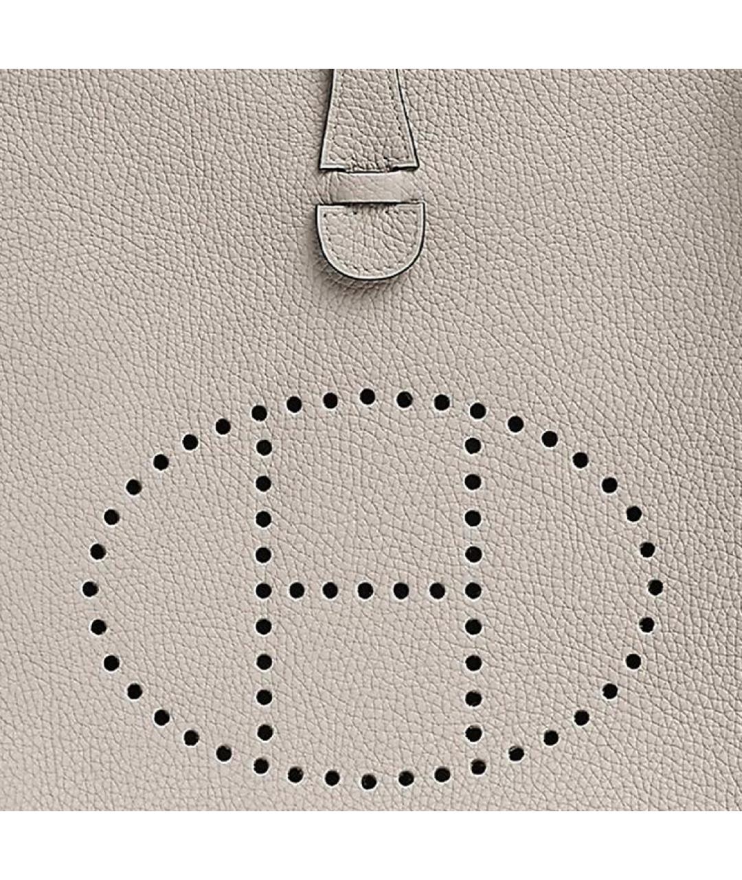 HERMES Бежевая кожаная сумка через плечо, фото 5