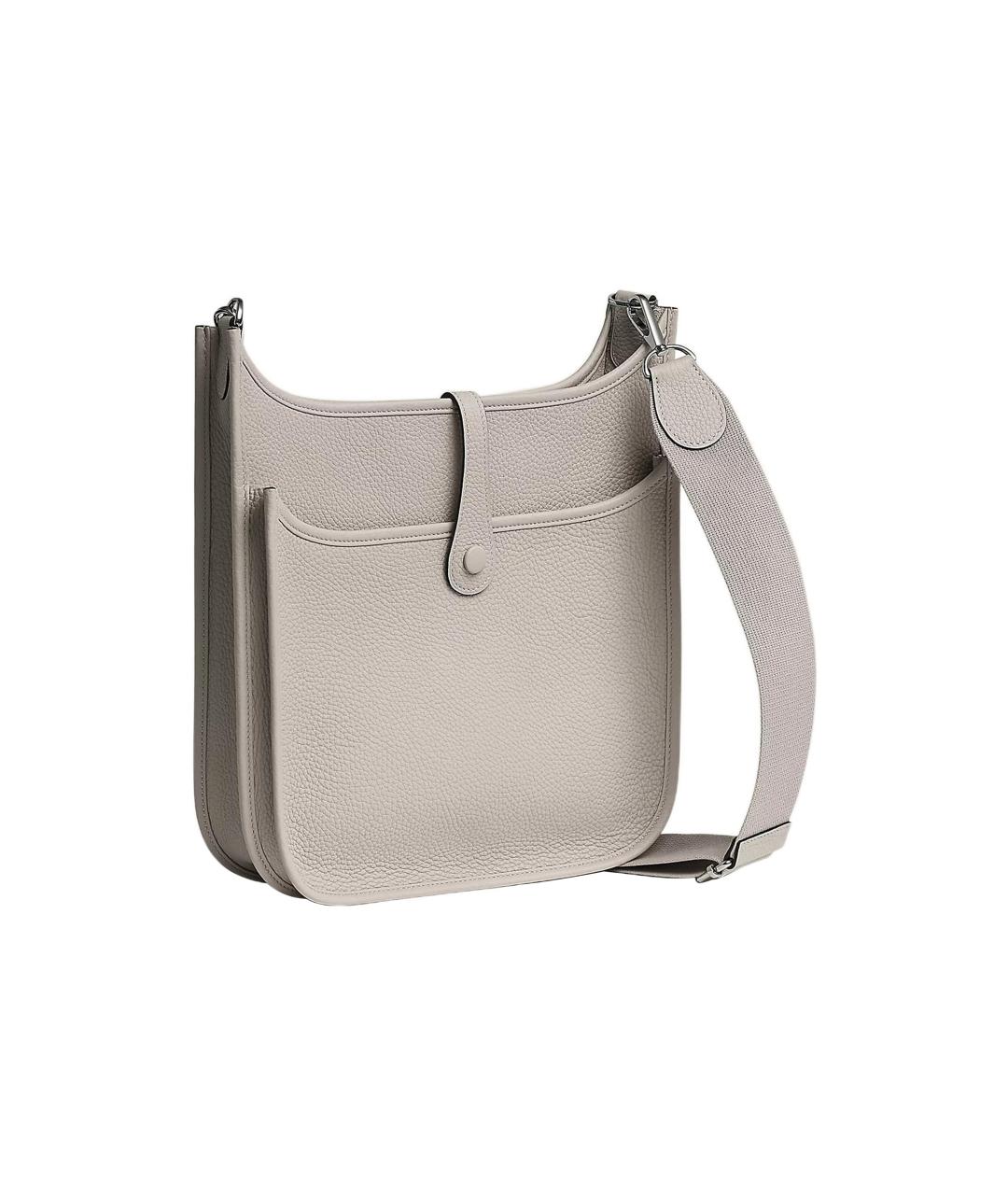 HERMES Бежевая кожаная сумка через плечо, фото 3