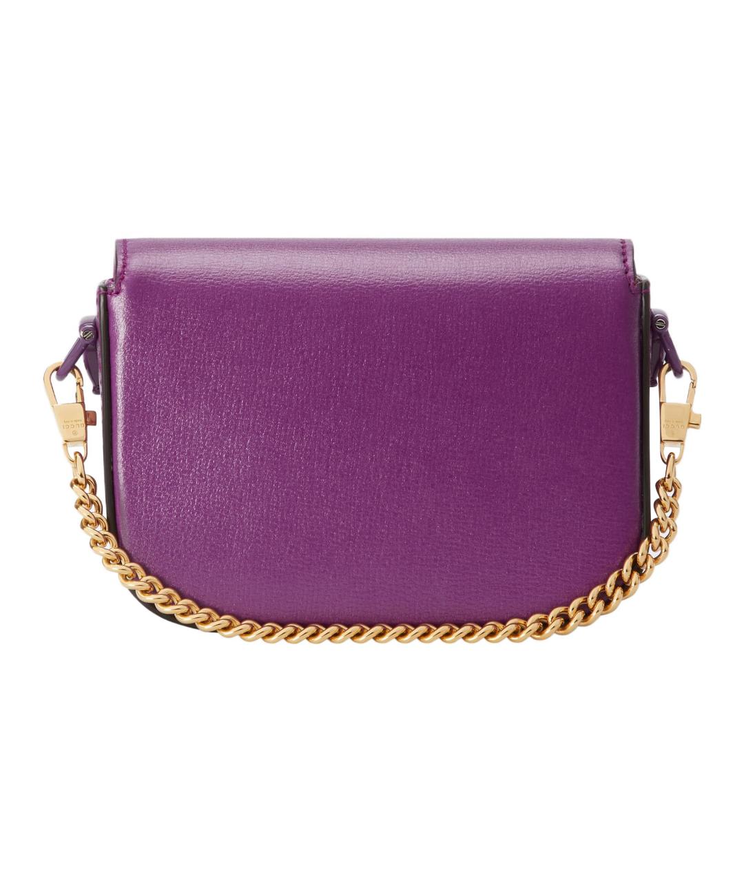 GUCCI Фиолетовая кожаная сумка через плечо, фото 4