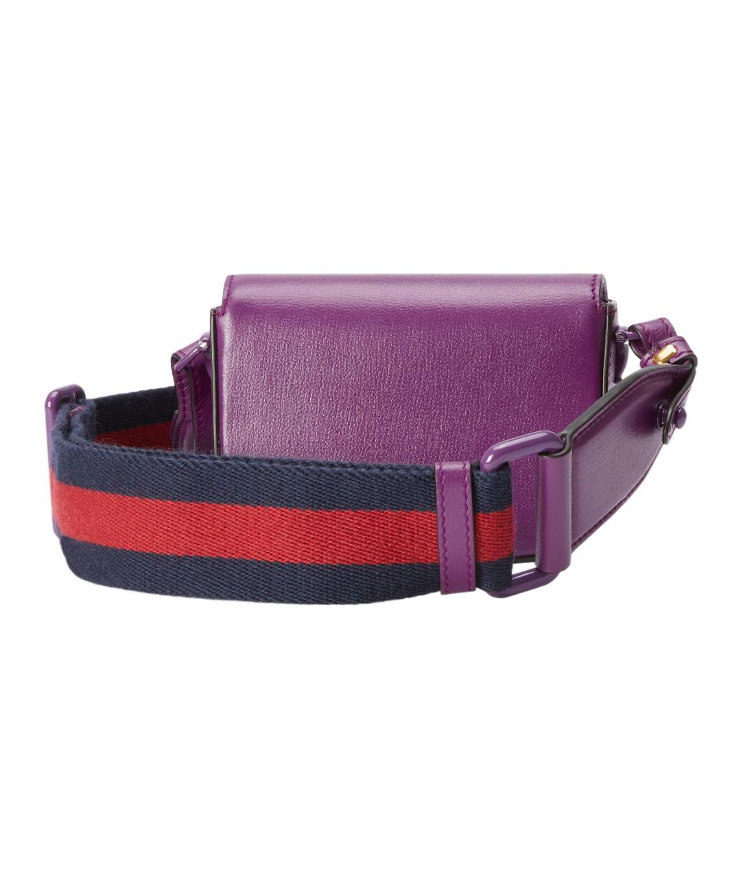 GUCCI Фиолетовая кожаная сумка через плечо, фото 3
