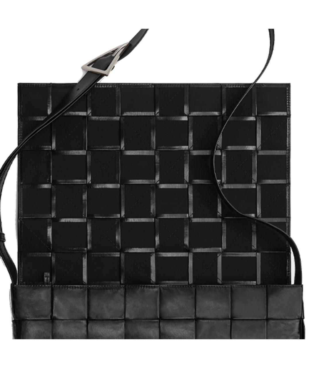 BOTTEGA VENETA Черная кожаная сумка на плечо, фото 6