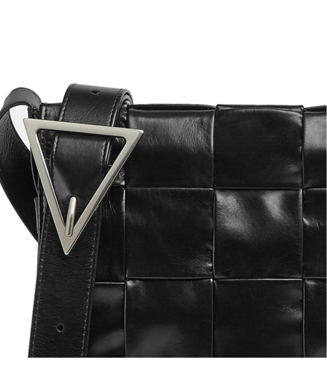 BOTTEGA VENETA Черная кожаная сумка на плечо, фото 5