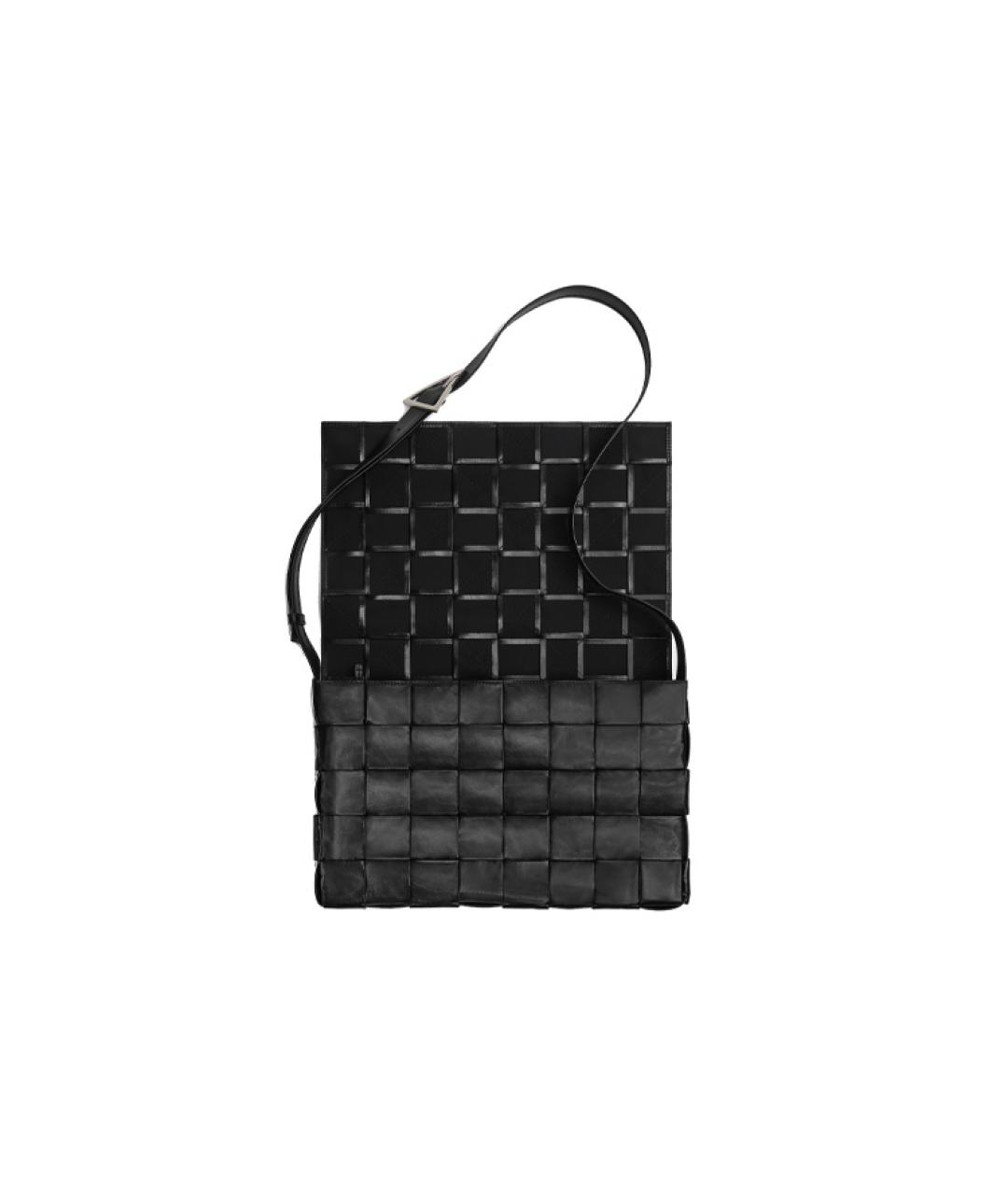 BOTTEGA VENETA Черная кожаная сумка на плечо, фото 4