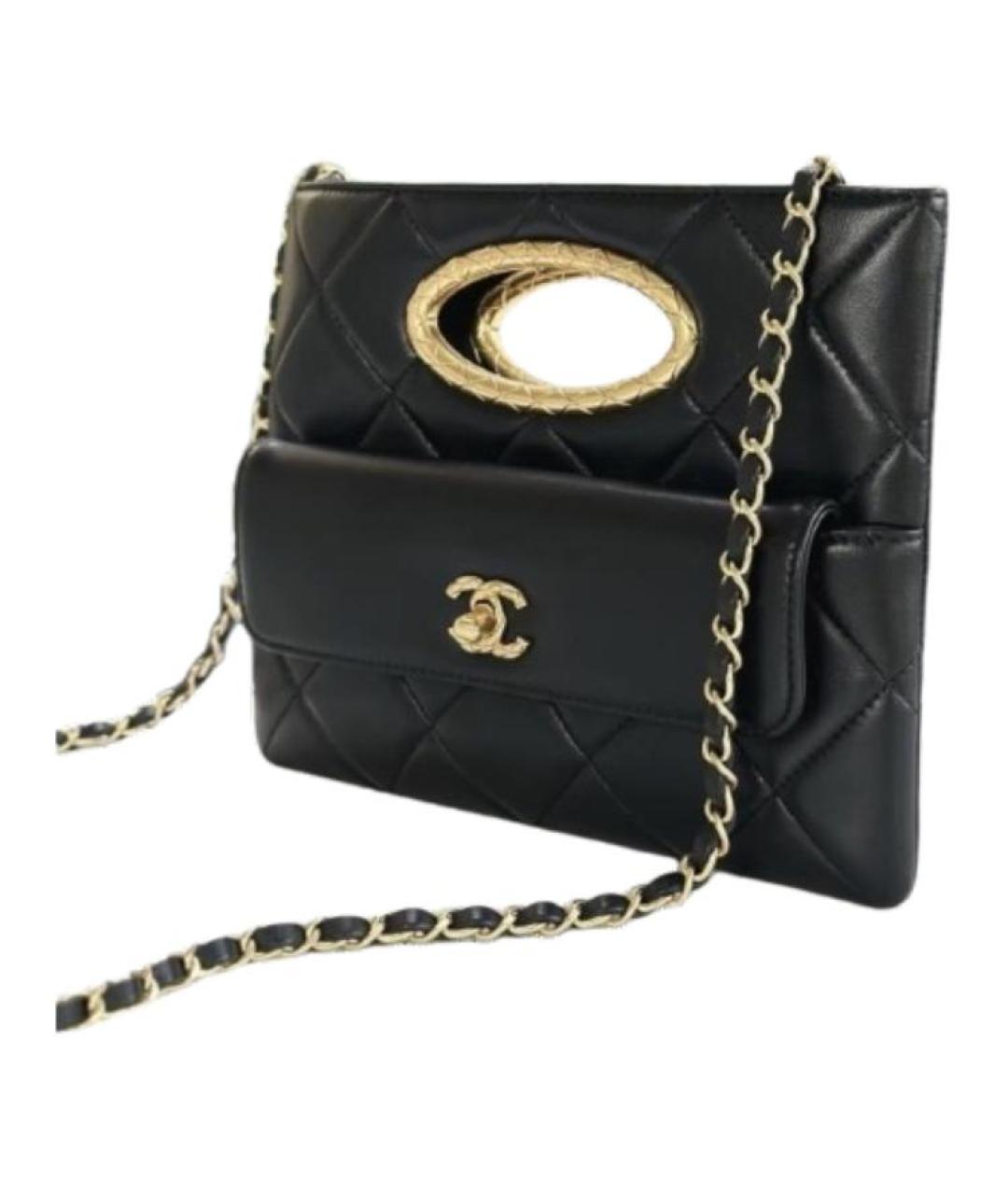 CHANEL Черная кожаная сумка через плечо, фото 2