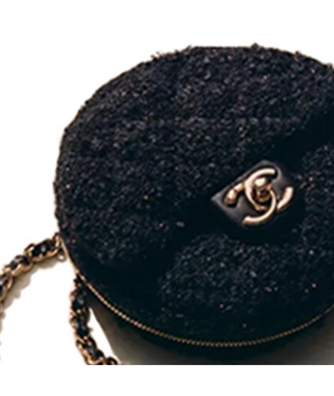 CHANEL Черная твидовая сумка через плечо, фото 2