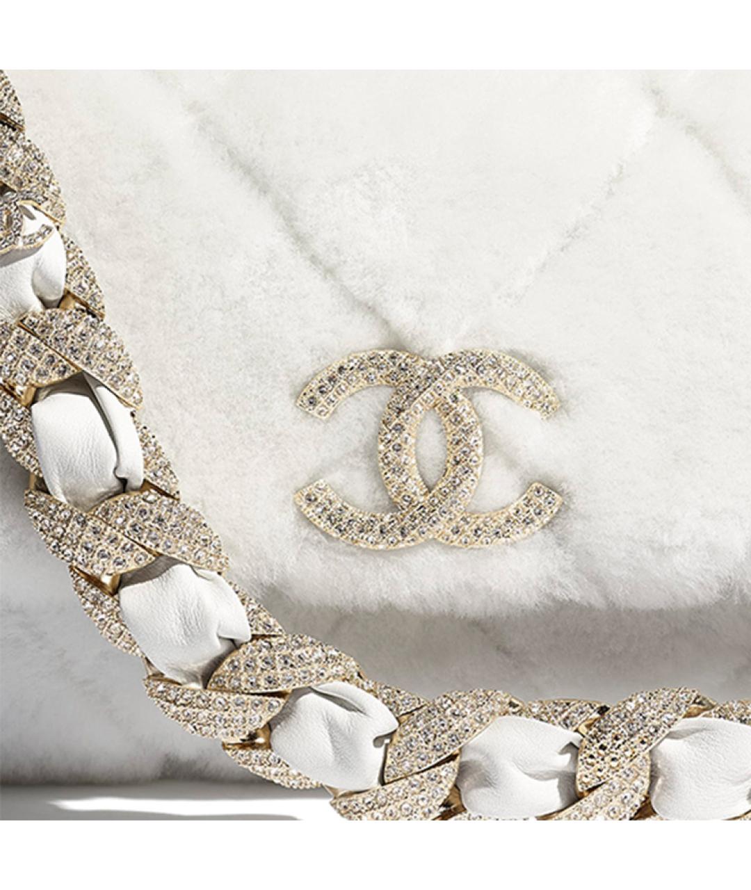 CHANEL Белая кожаная сумка через плечо, фото 4