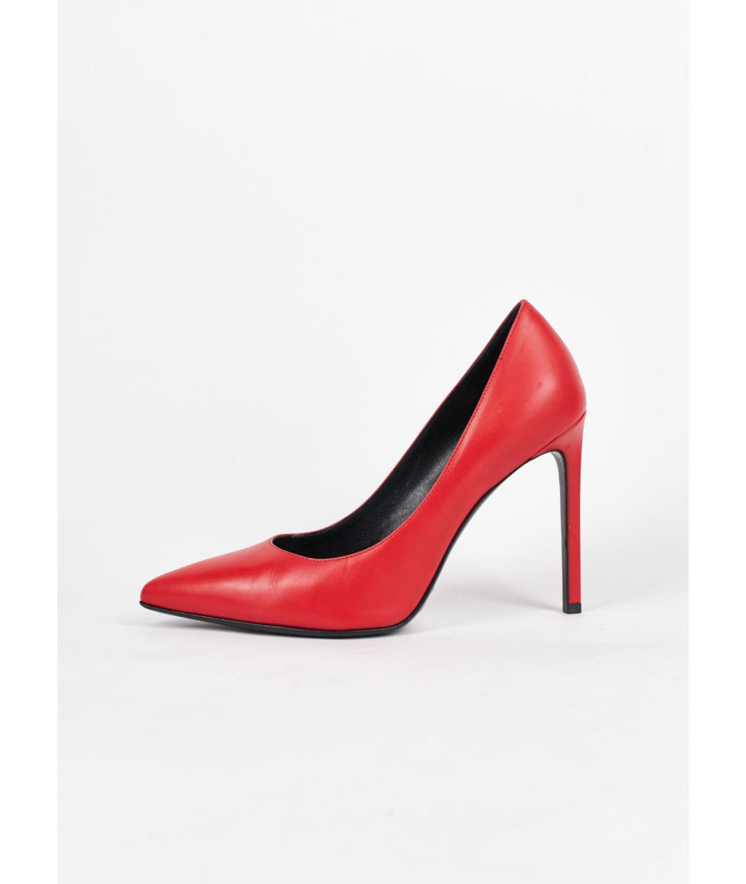 SAINT LAURENT Красные кожаные туфли, фото 6