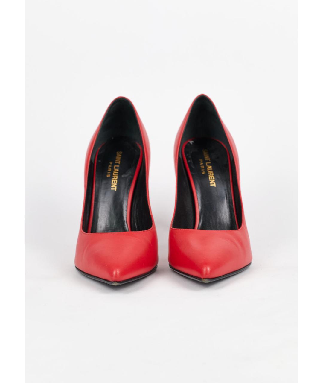 SAINT LAURENT Красные кожаные туфли, фото 3
