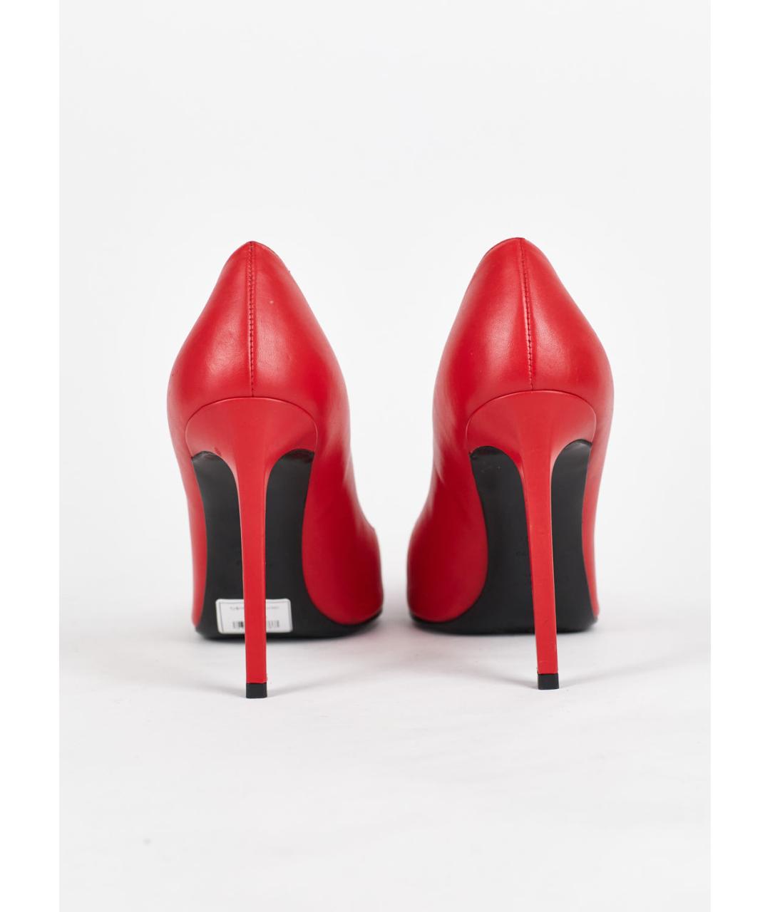 SAINT LAURENT Красные кожаные туфли, фото 4
