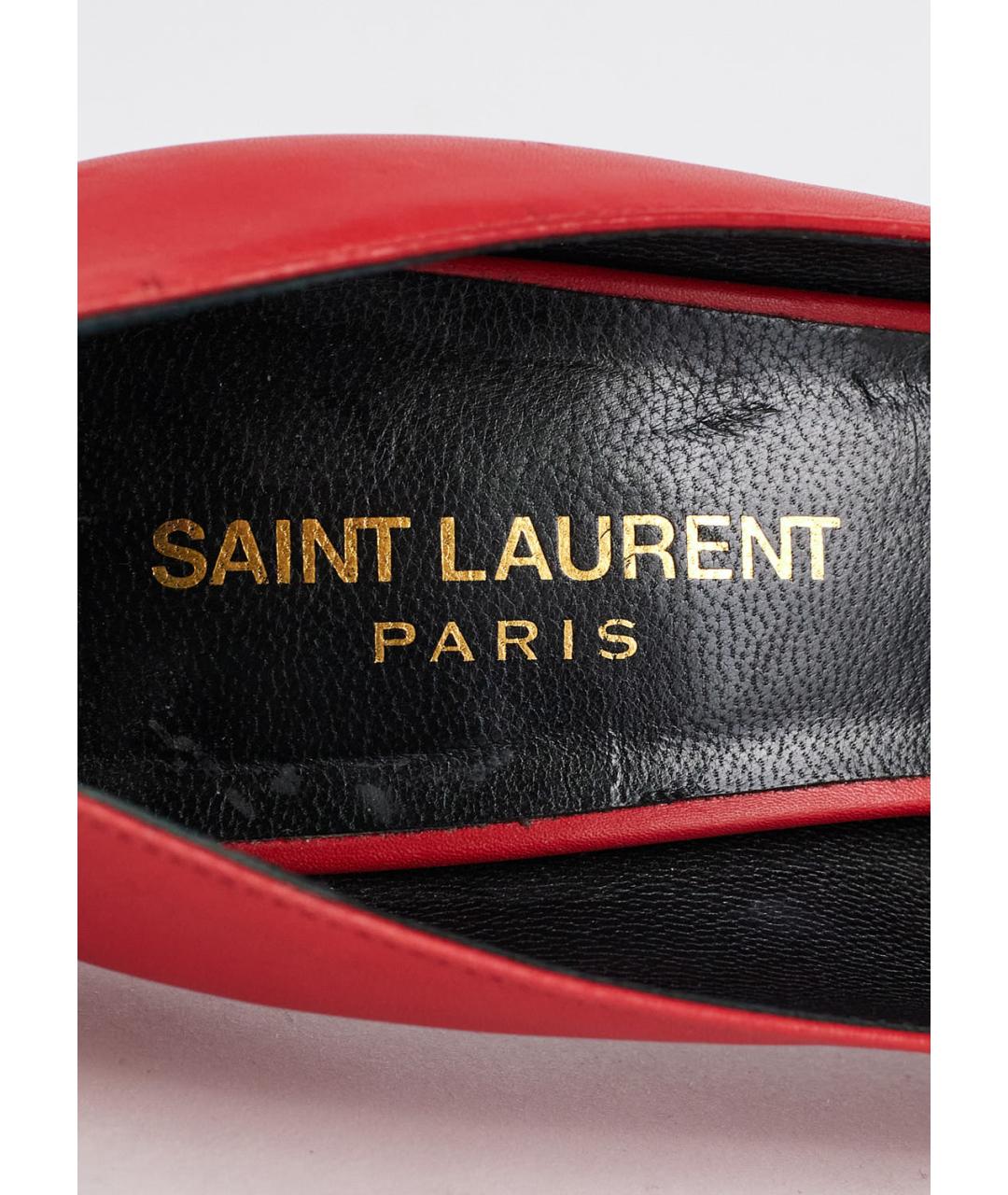 SAINT LAURENT Красные кожаные туфли, фото 5