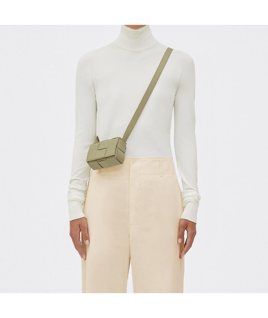 BOTTEGA VENETA Зеленая кожаная сумка через плечо, фото 5