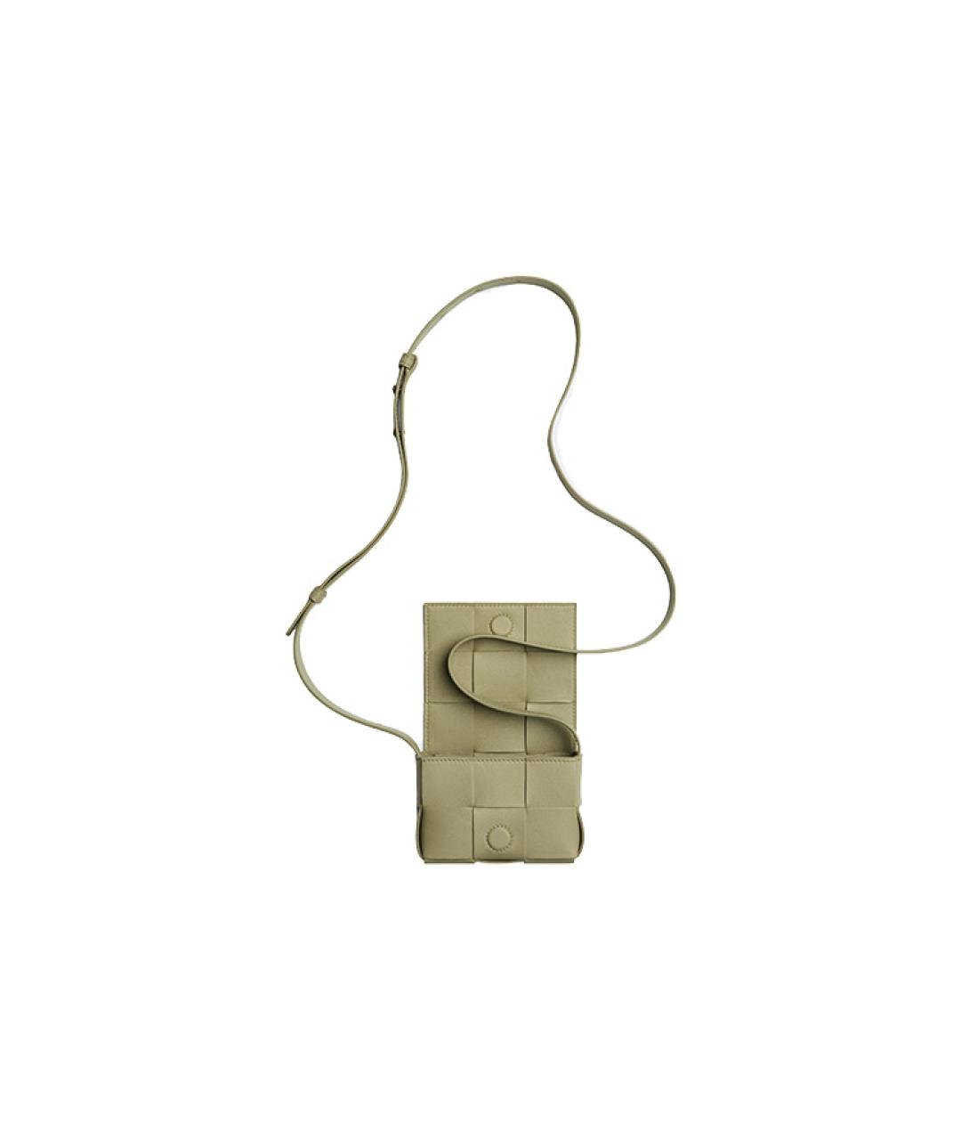 BOTTEGA VENETA Зеленая кожаная сумка через плечо, фото 4