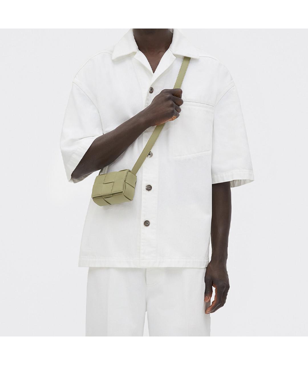 BOTTEGA VENETA Зеленая кожаная сумка через плечо, фото 6
