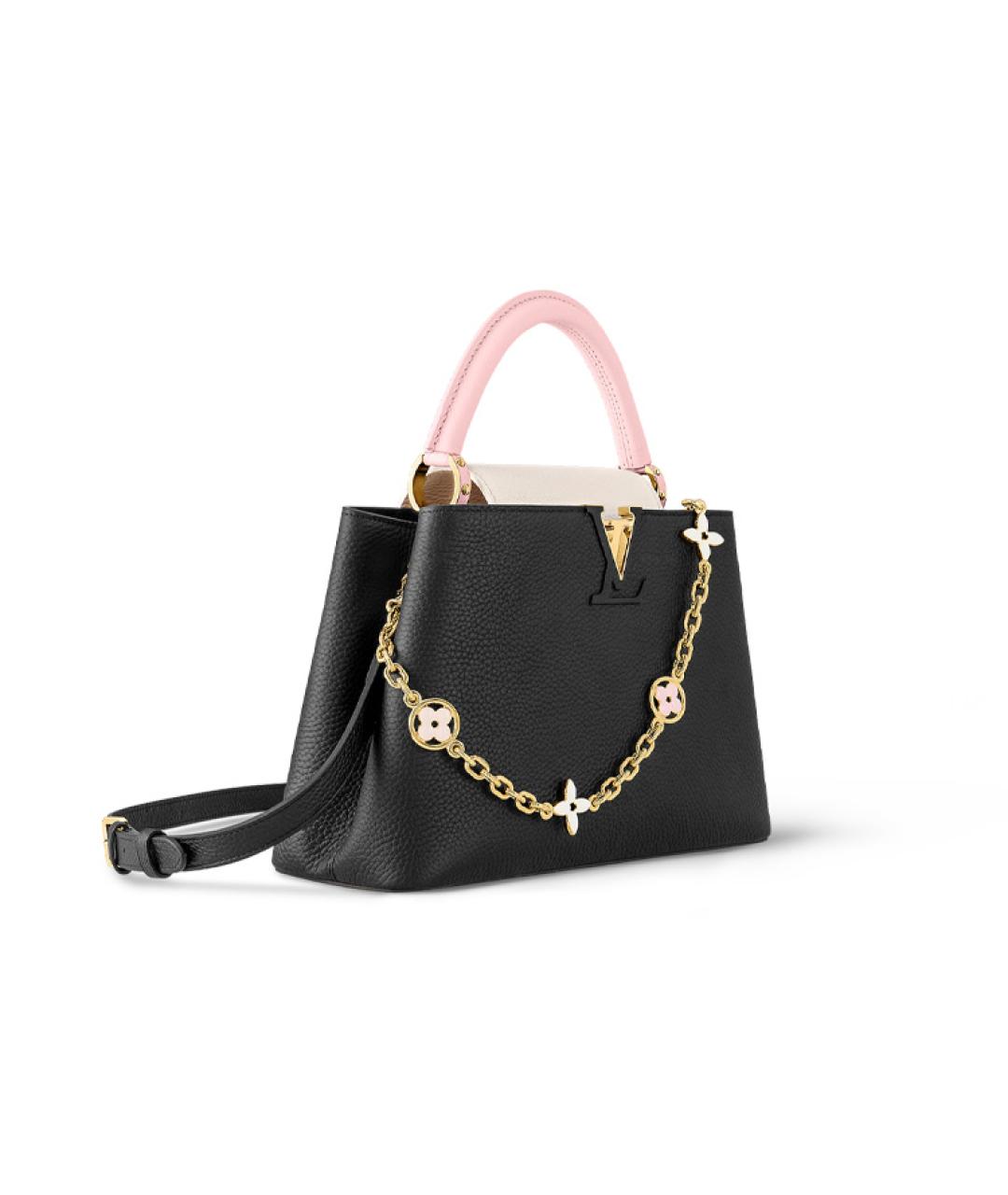 LOUIS VUITTON Черная кожаная сумка через плечо, фото 2