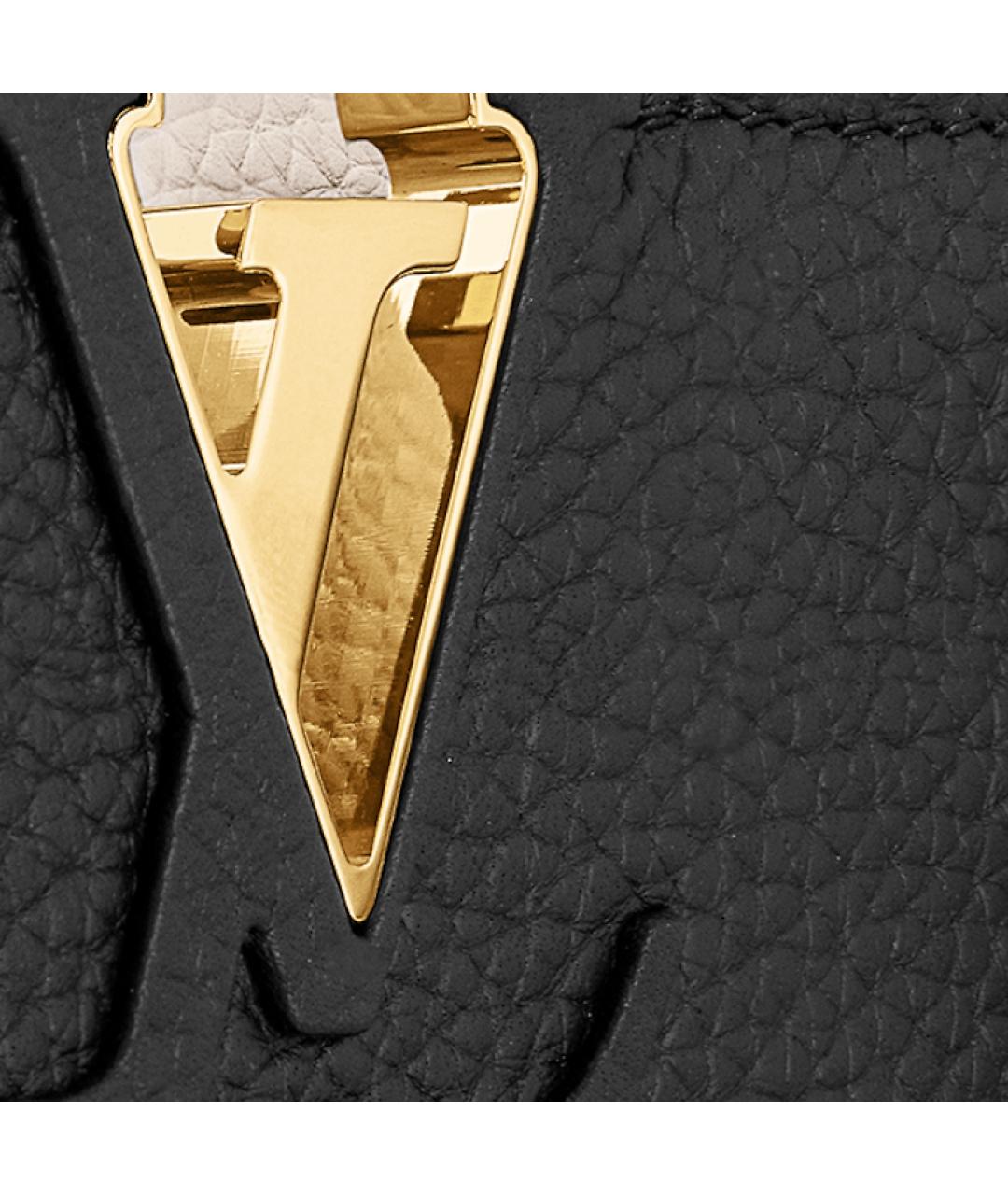 LOUIS VUITTON Черная кожаная сумка через плечо, фото 5