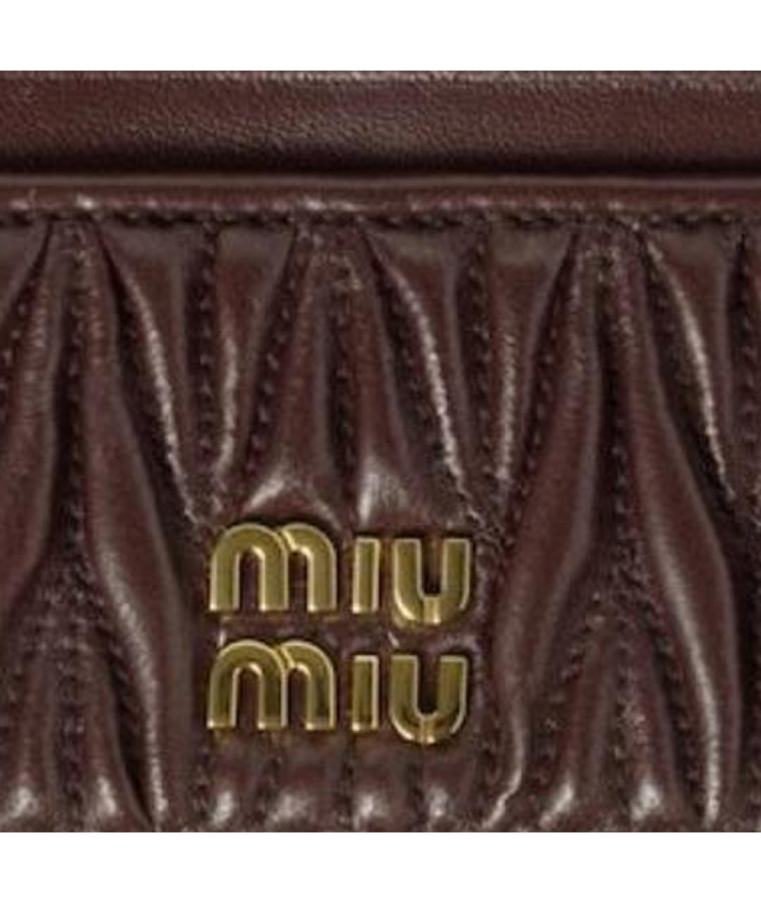 MIU MIU Коричневый кожаный кардхолдер, фото 4