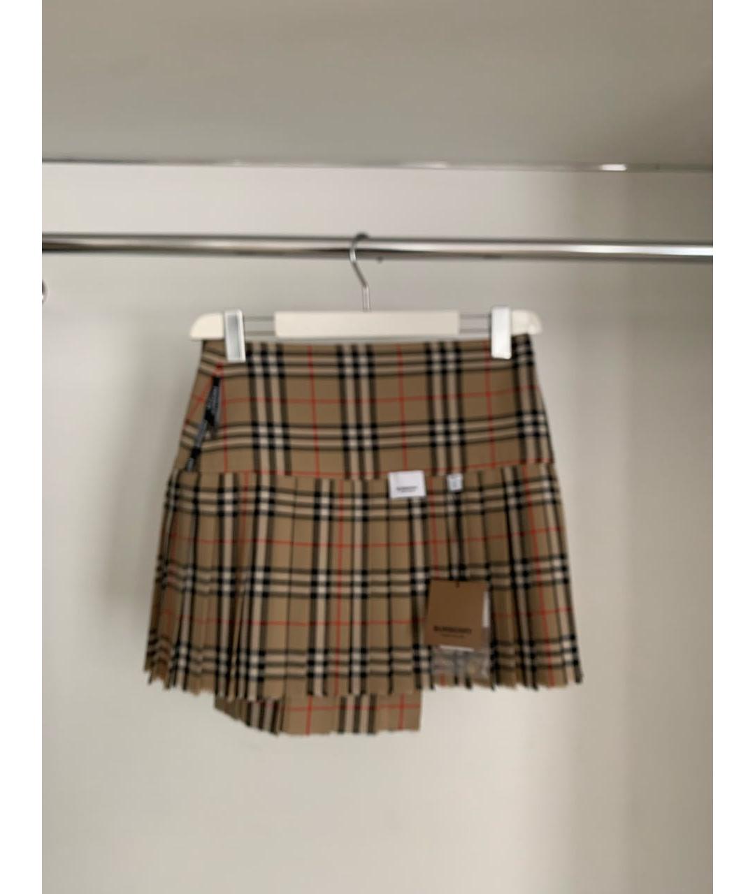 BURBERRY Шерстяная юбка мини, фото 4