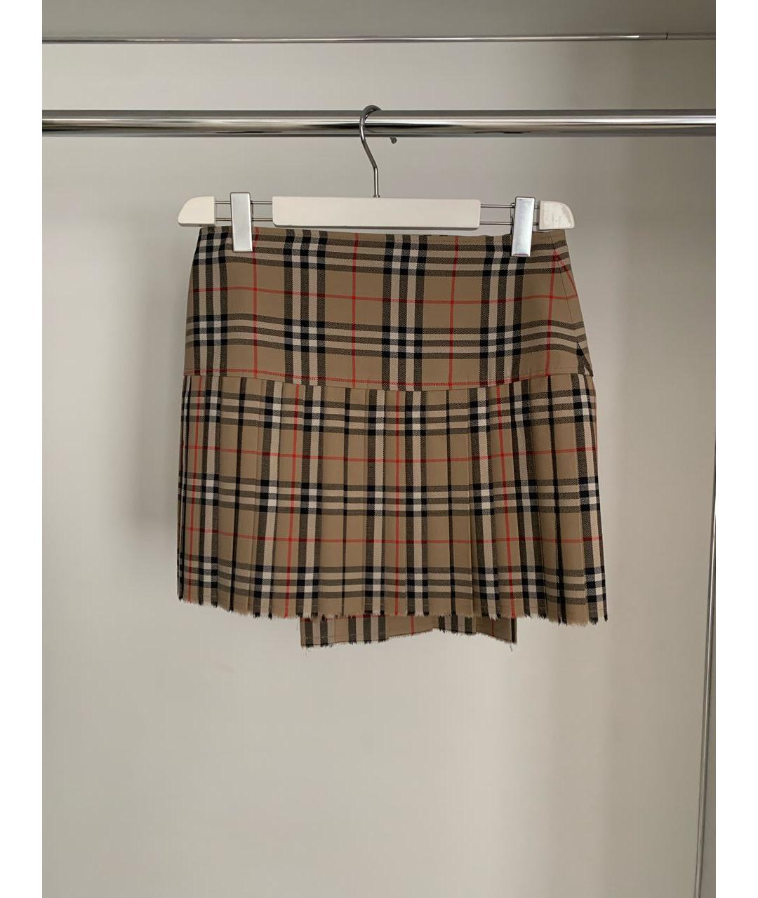 BURBERRY Шерстяная юбка мини, фото 3